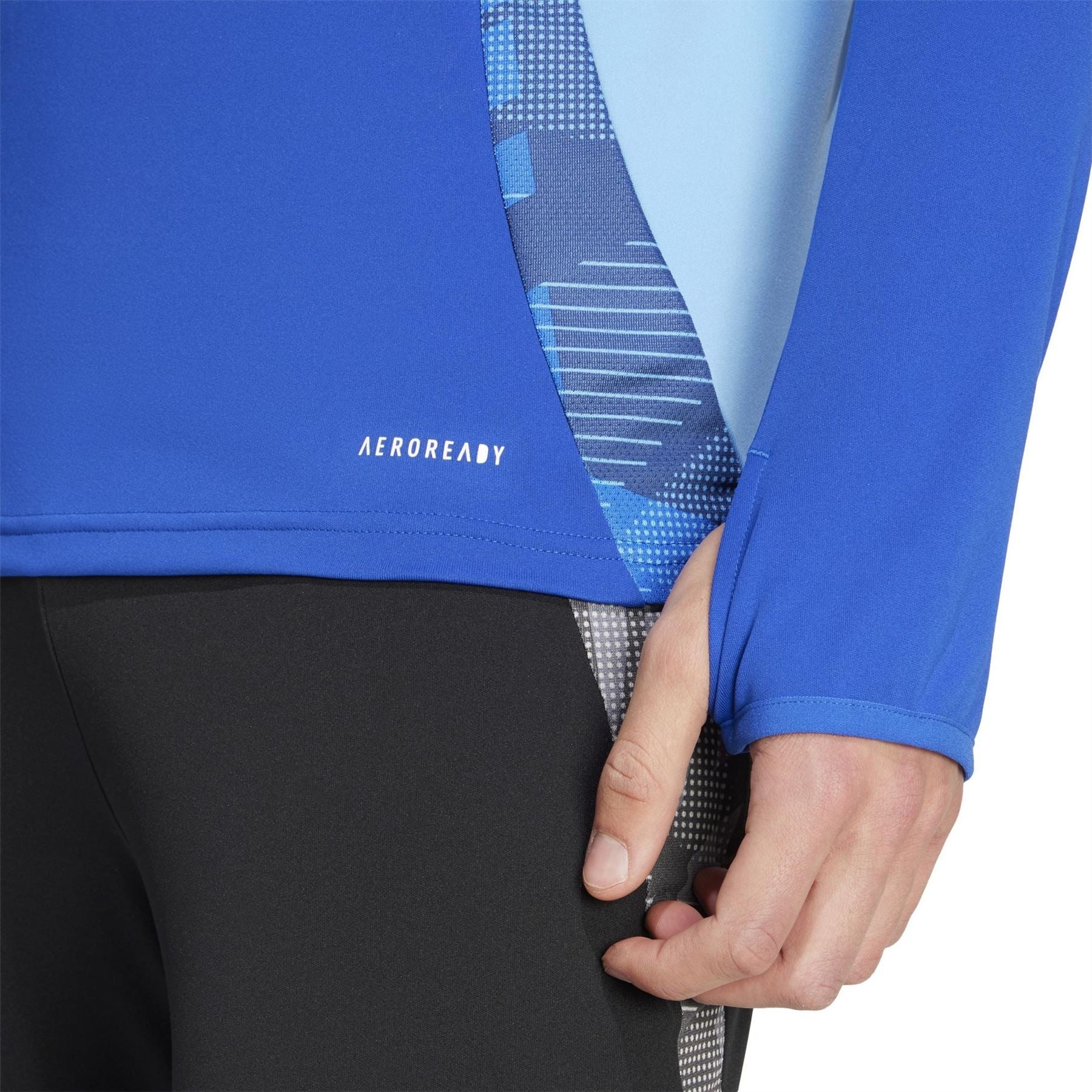 adidas Tiro24 Zip Neck Band Collar Long Sleeve Athletic Top