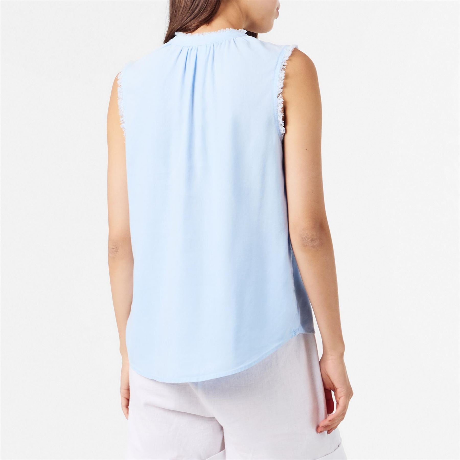Bella Dahl Frayed Relaxed Fit Tie Neck Sweatshirt