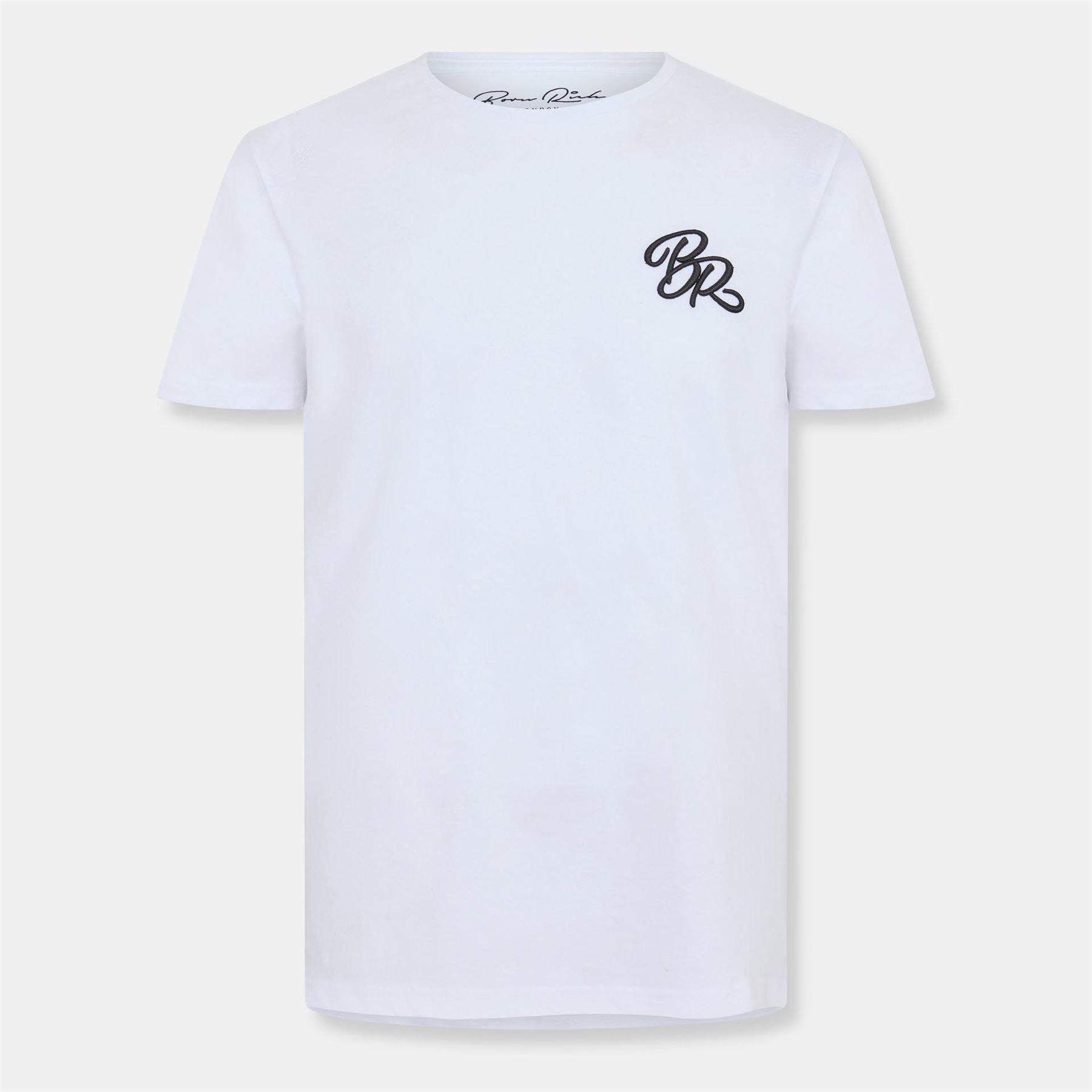 Born Rich Embroidered Crew Neck Short Sleeve Jersey T-Shirt