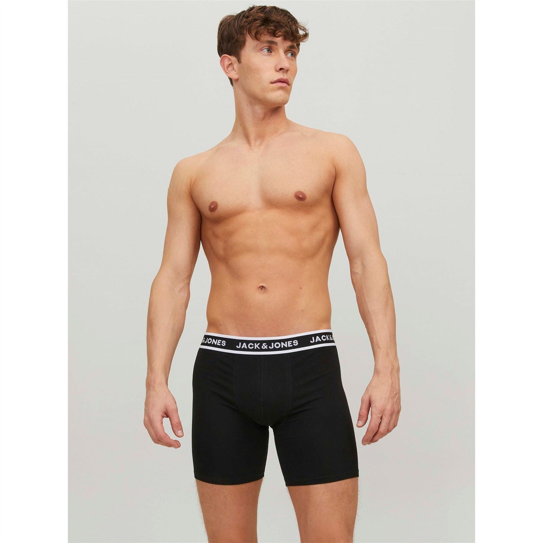 Jack and Jones Mens Pack Solid Boxer Briefs Plus Size