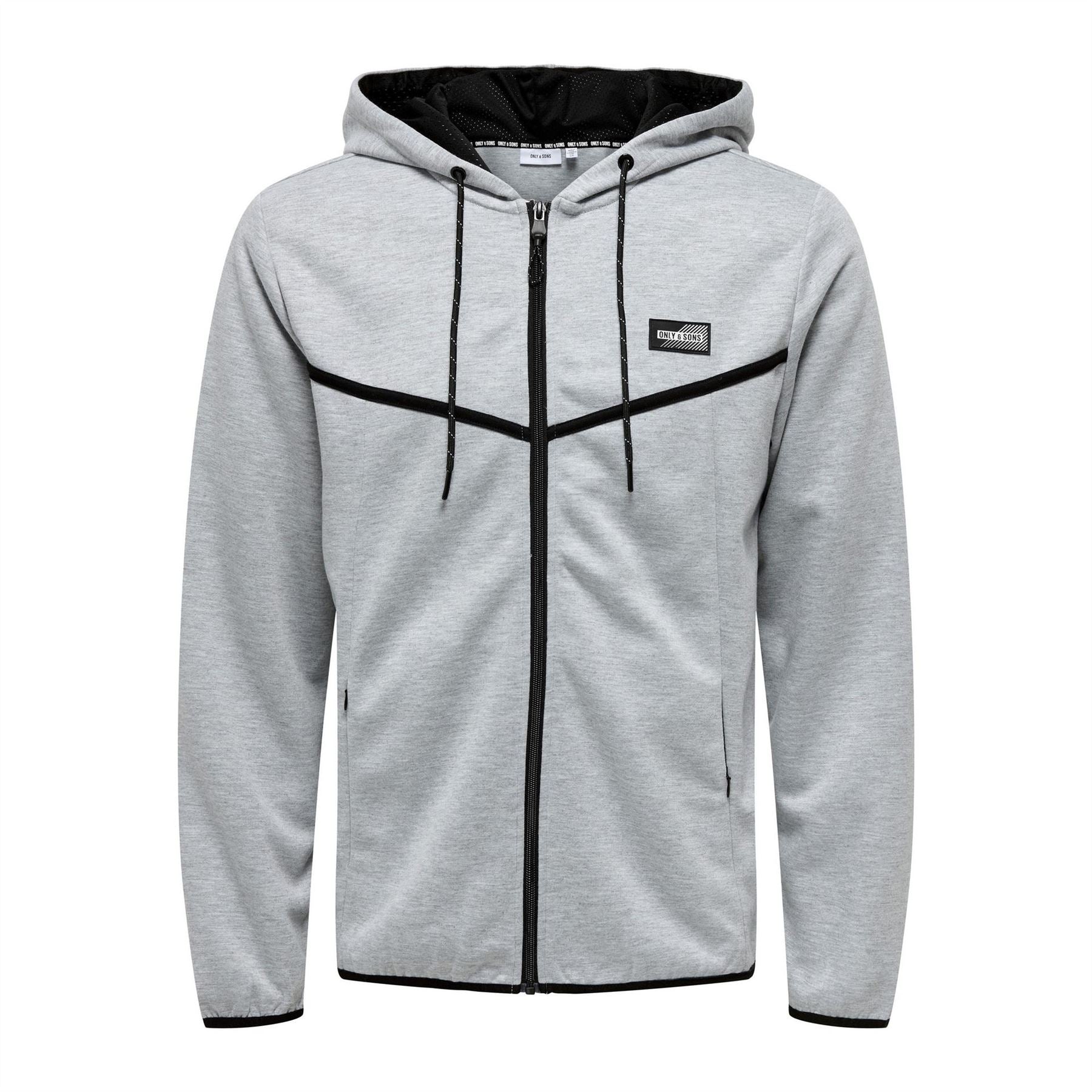 Only Hooded Ribbed Cuff Solid Patterned Sweat Jacket