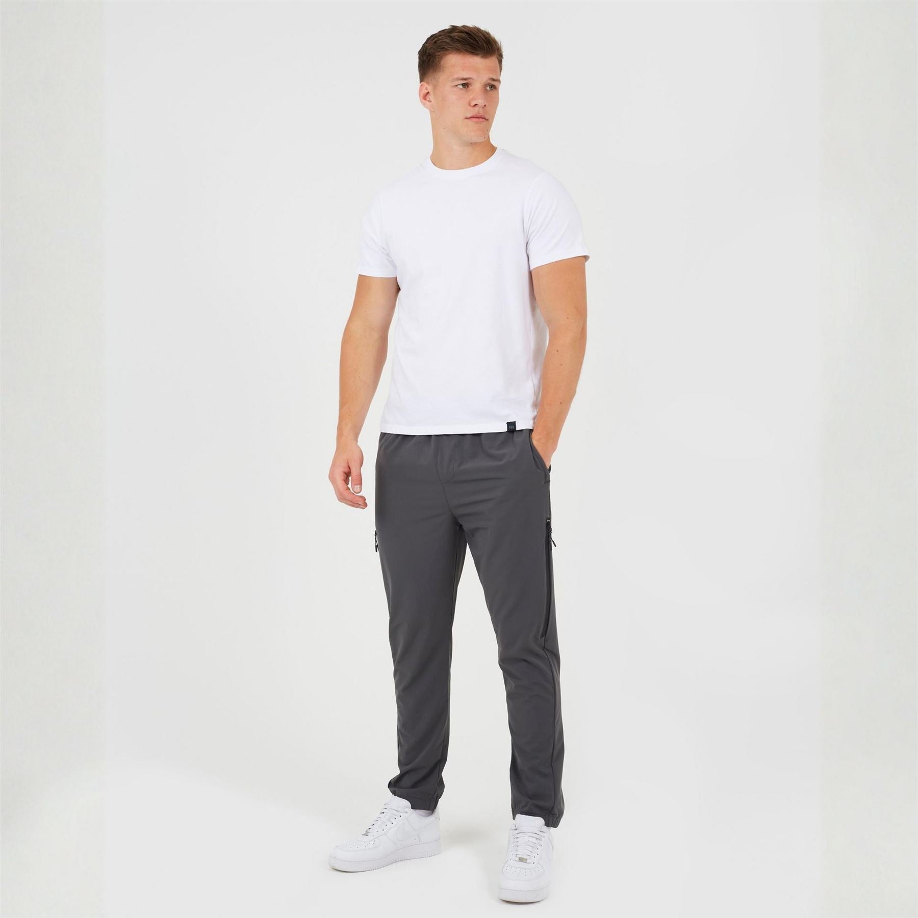 Brave Soul Tech Solid Patterned Slim Joggers