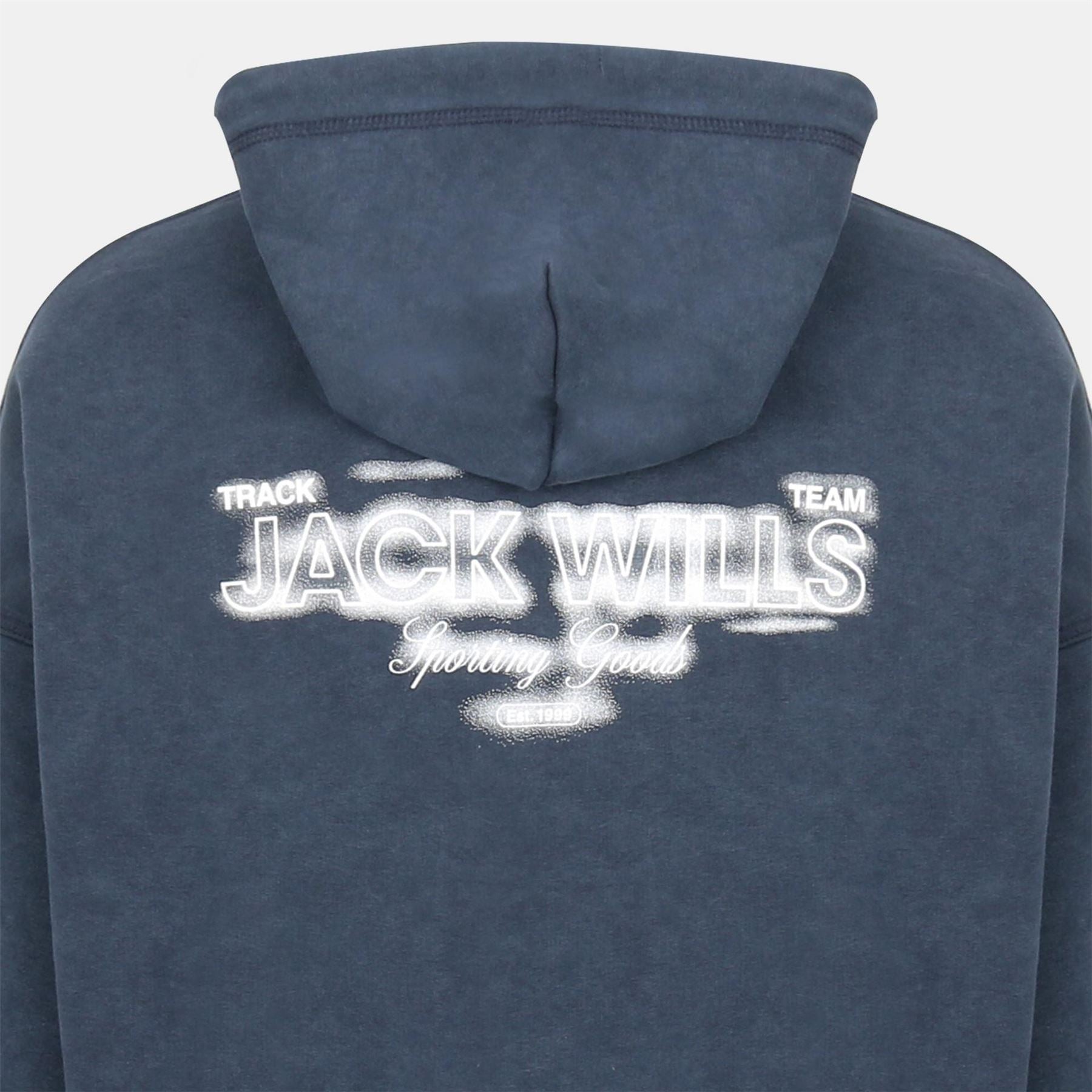 Jack Wills Script Cotton Long Sleeve Oversized Fit Hoodie