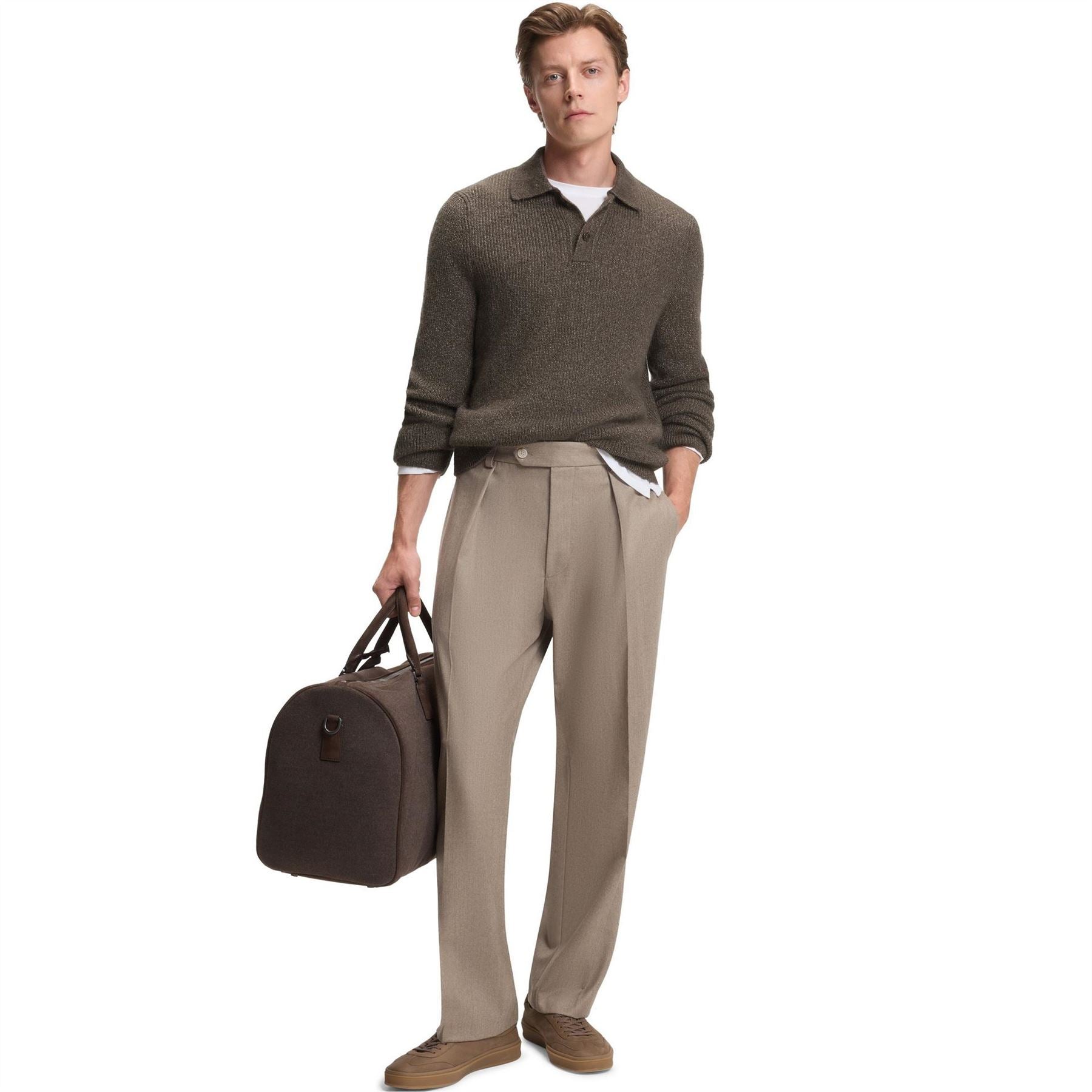 Boss Collared Neck Long Sleeve Regular Fit Sweater