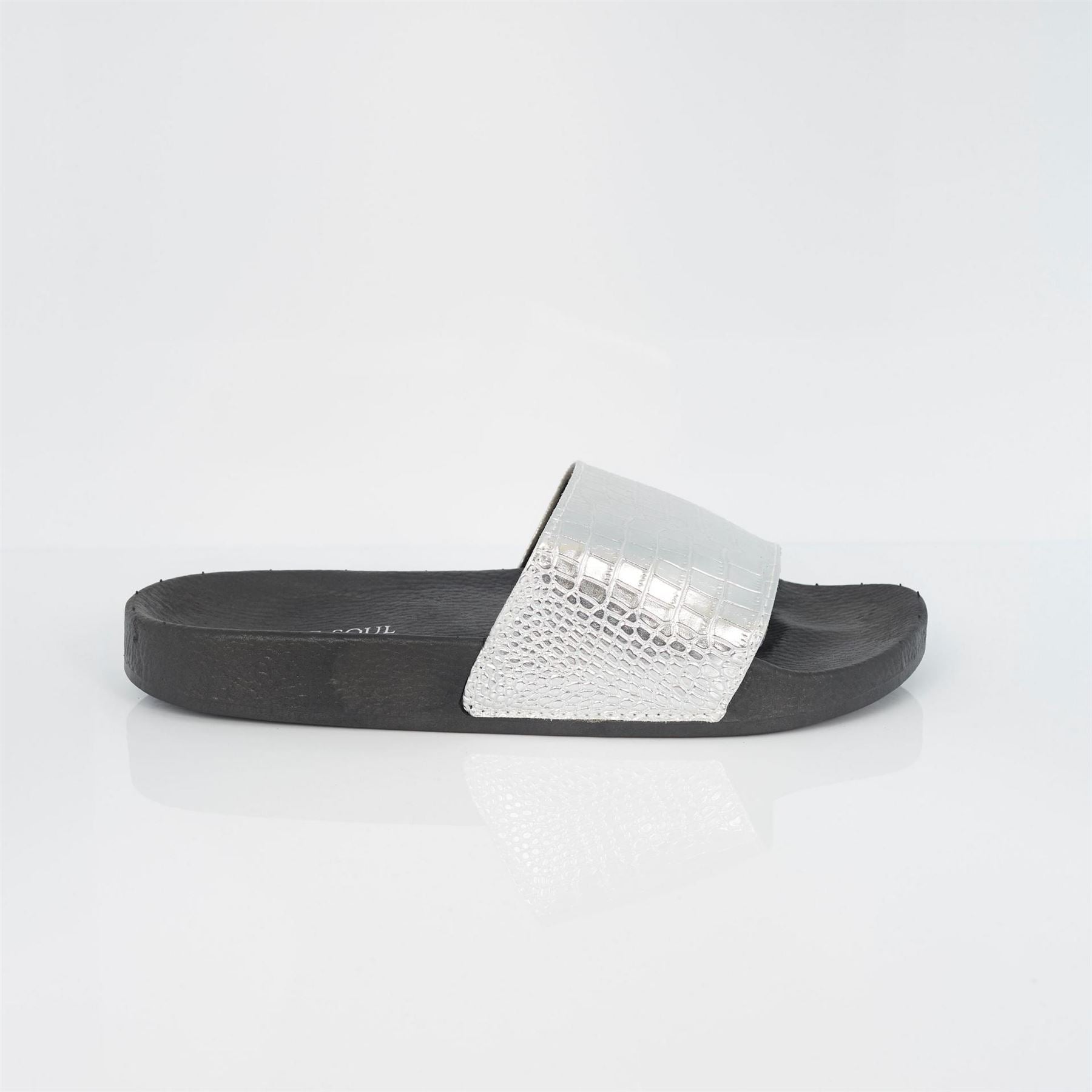 Brave Soul Mens Metallic Crocodile Strap Slider