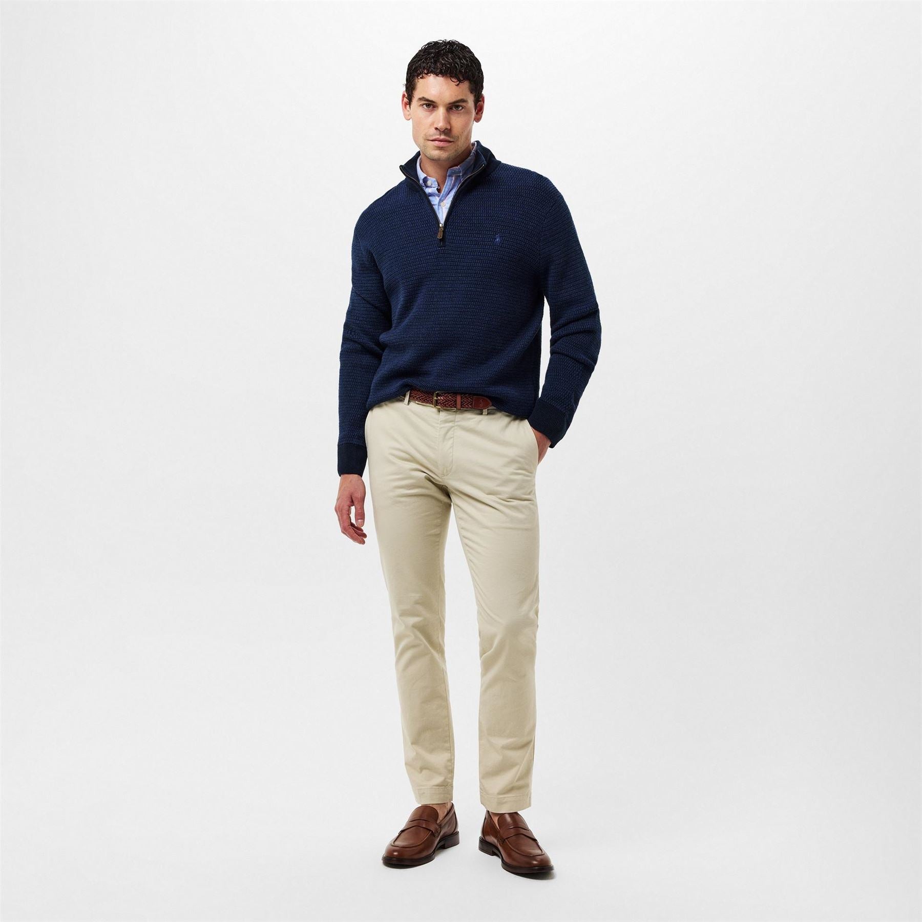 Polo Ralph Lauren Leather Weave Pin Buckle Belt