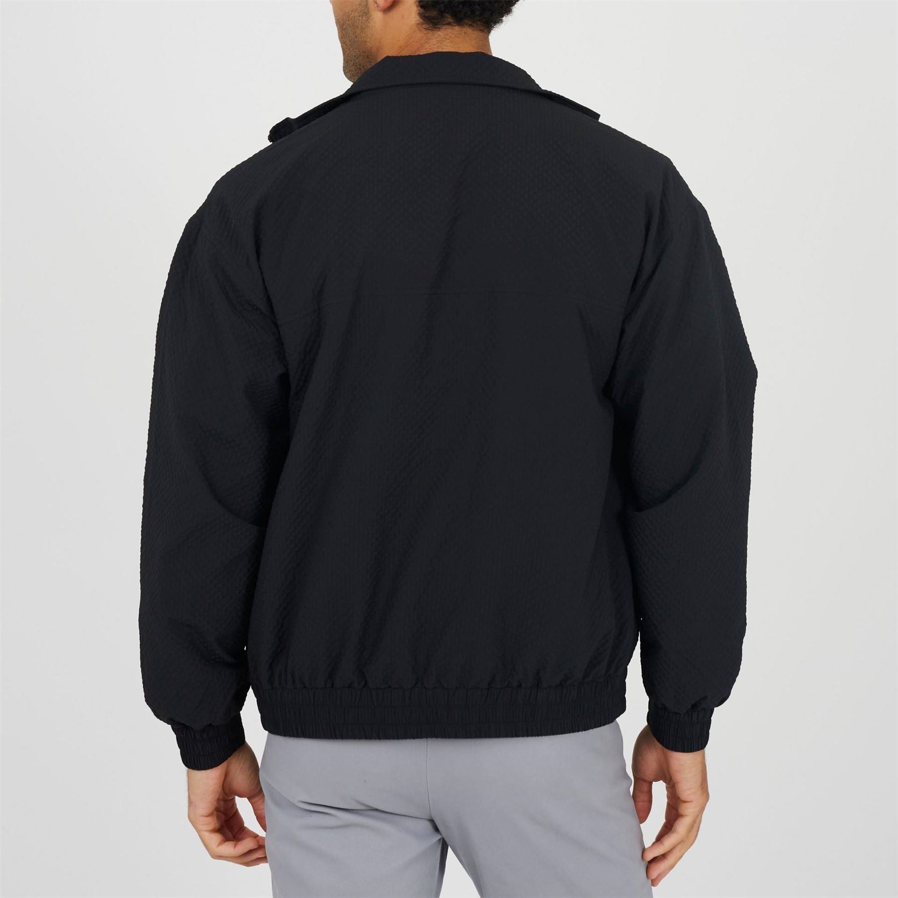 Brave Soul Seersucker Oversized Coach Jacket