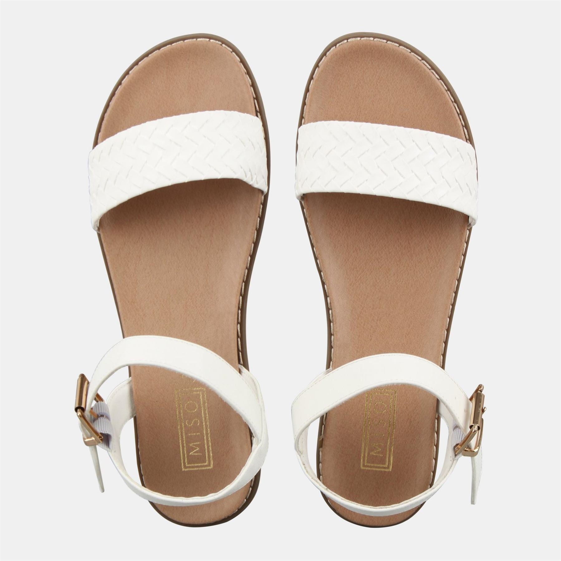Miso Interweave Textured Open Toe Flatform Slides