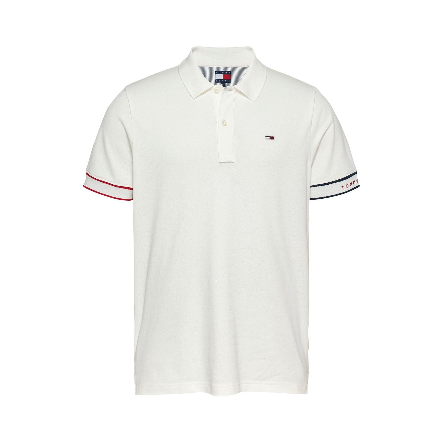 Tommy Jeans Slim Fit Flag Graphic Collared Short Sleeve Polo