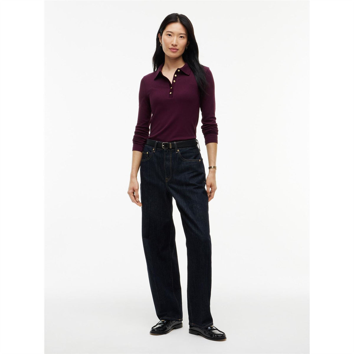 Tommy Hilfiger Rib Long Sleeve Polo Shirt