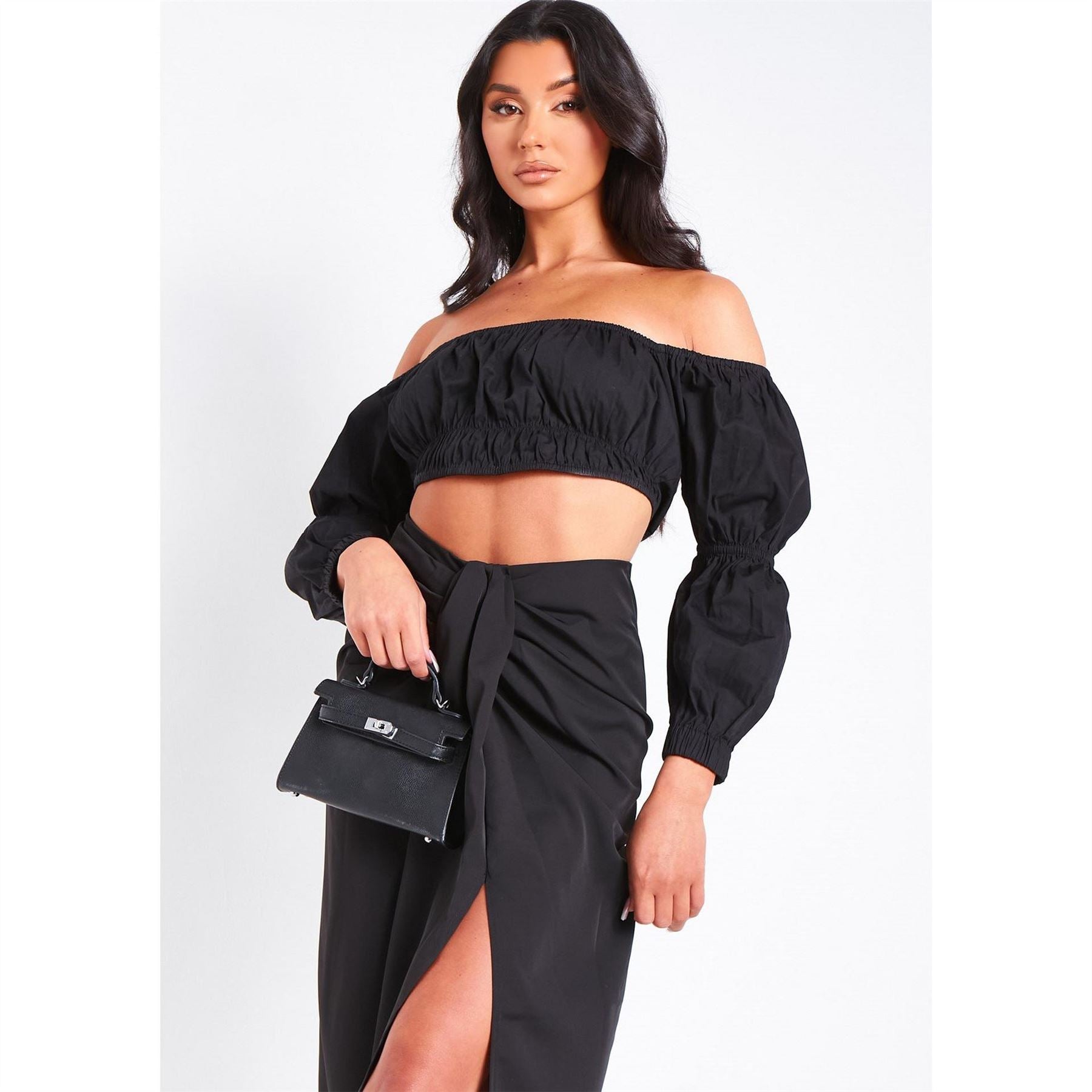 Missy Empire Puff Sleeve Bardot Top
