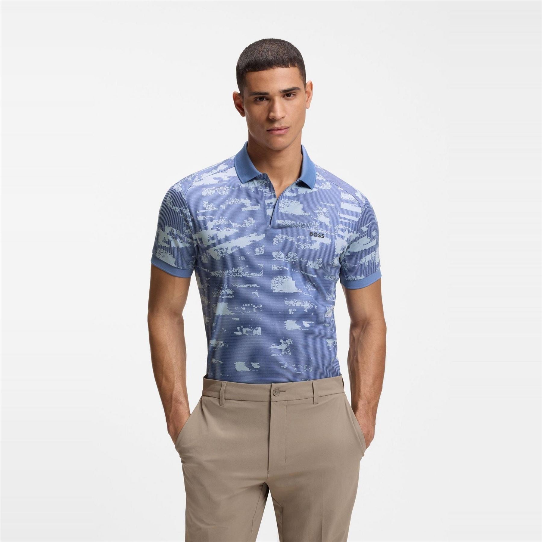 Boss Active Repeat Short Sleeve Slim Fit Polo Shirt
