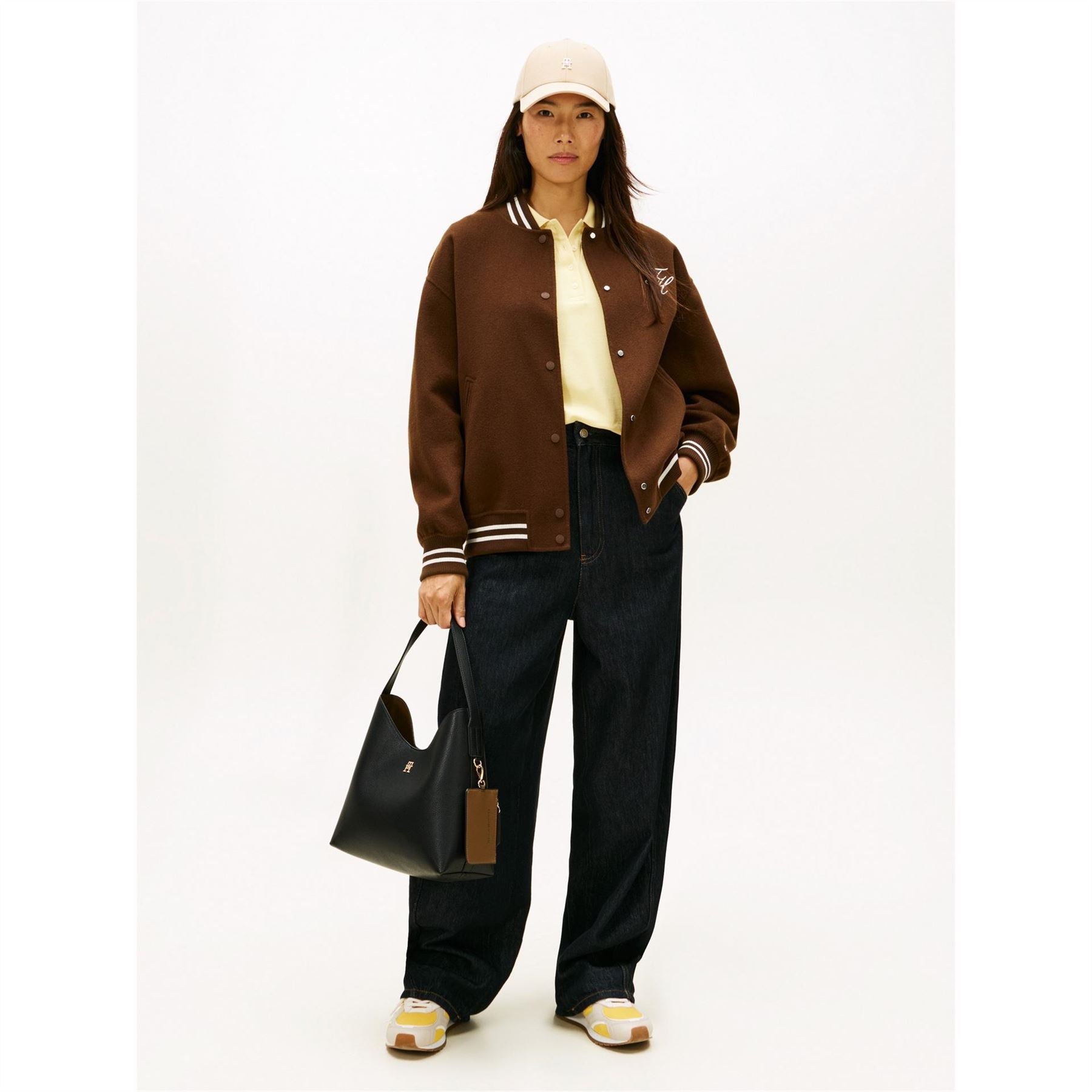 Tommy Hilfiger Icon Shoulder Crescent Shape Hobo Bag with Key Case