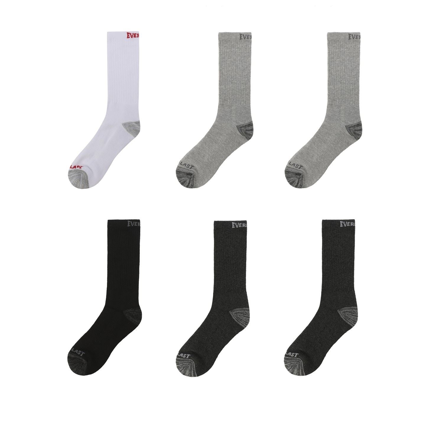 Everlast Mens 6pk Crew Sock