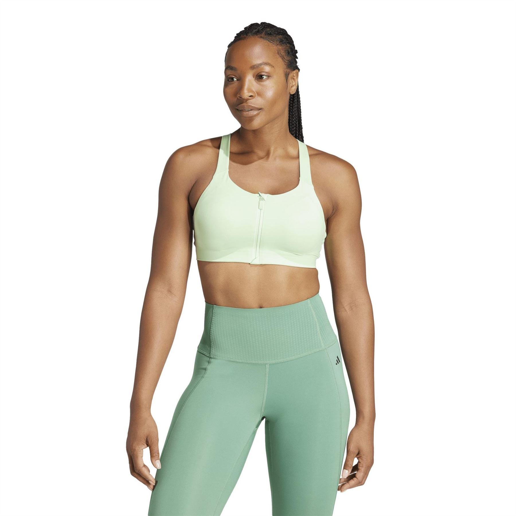 adidas Tlrdim Lux Zipped Non Wired High Impact Sports Bra