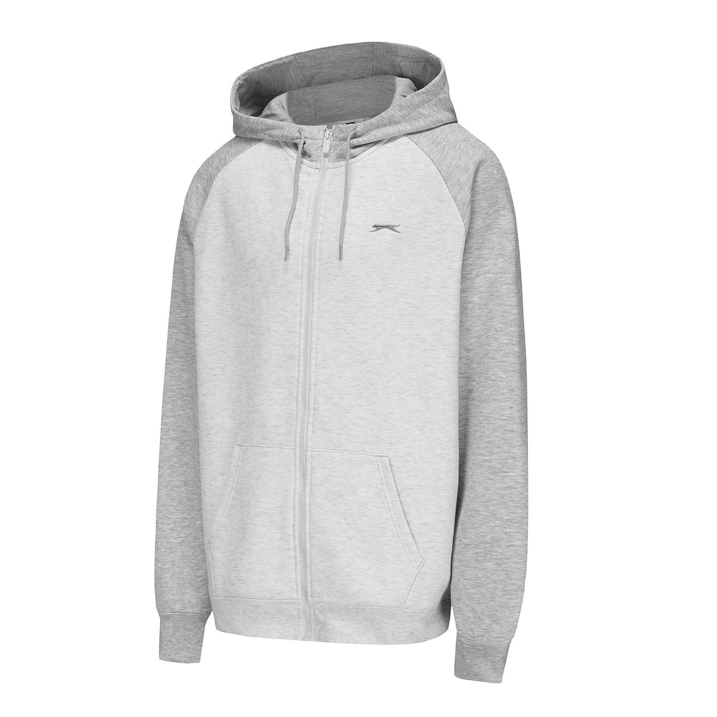 Slazenger Hooded Color Block Sweat Jacket with Ribbed Cuff