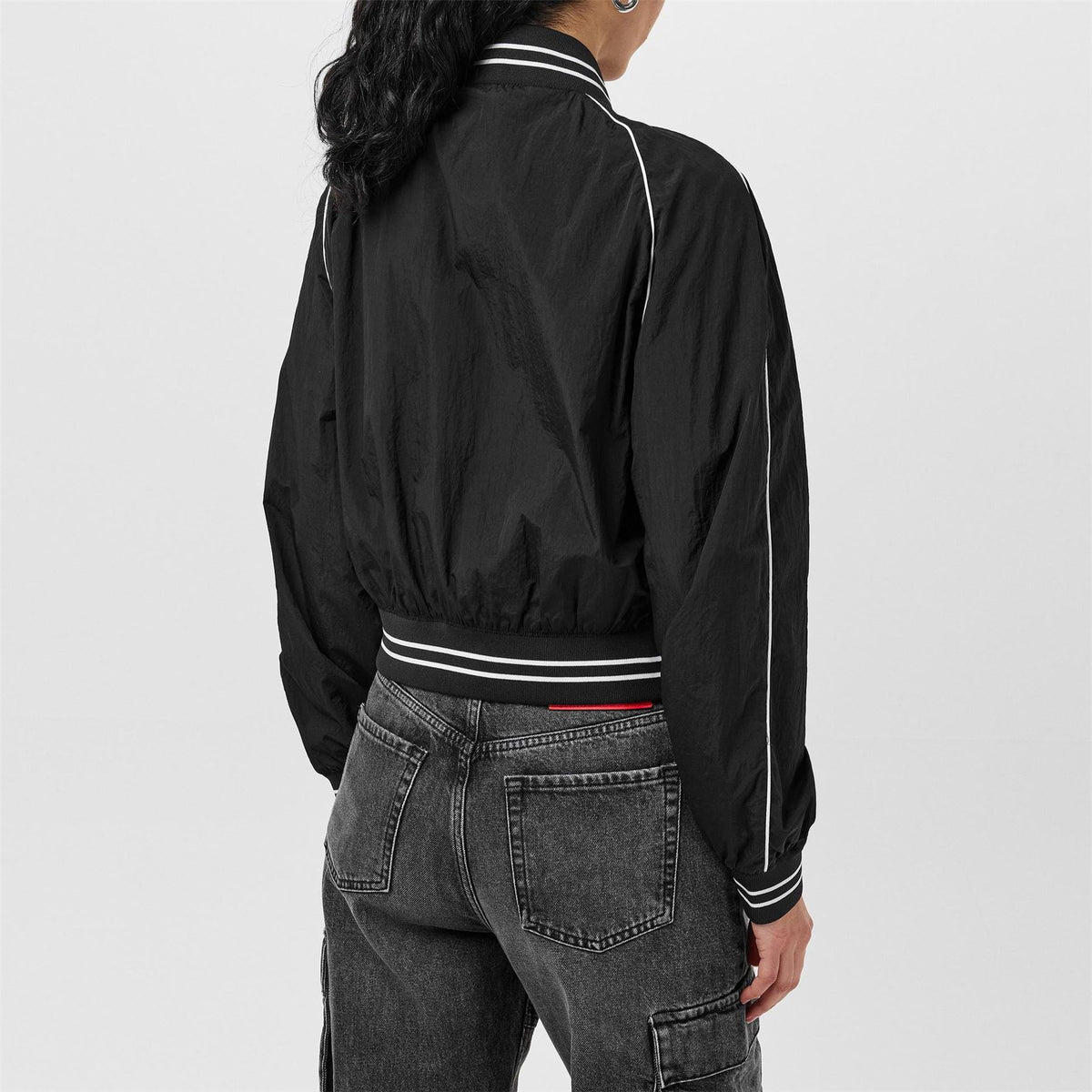 Hugo Adesa  Blue Long Sleeve Button Bomber Jacket