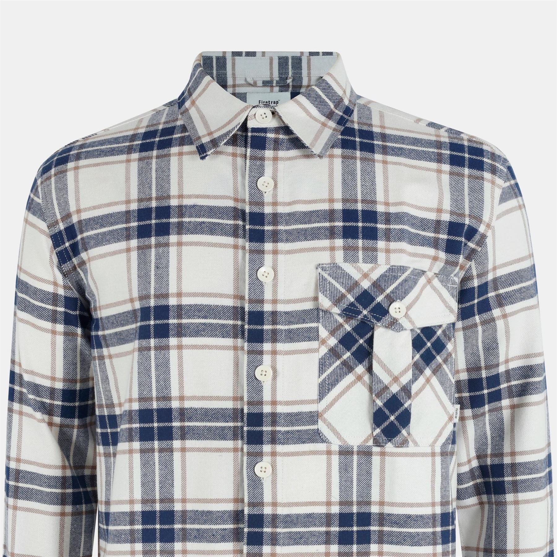 Firetrap Anthm Collared Neck Long Sleeve Shirt