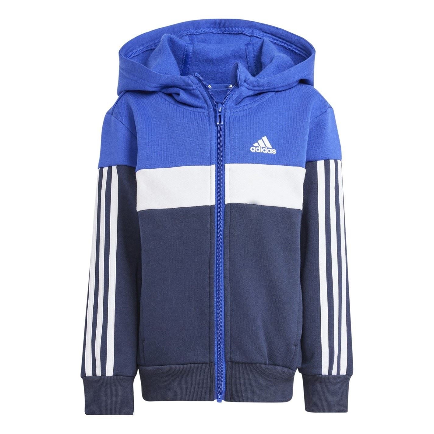 adidas Tiberio 3 Stripes Colorblock Fleece Track Suit Kids
