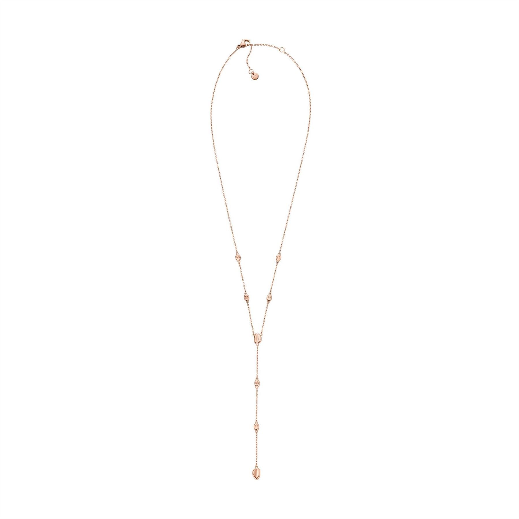Skagen Anja Pebble Rose Gold Stainless Steel Y Necklace Skj1845791