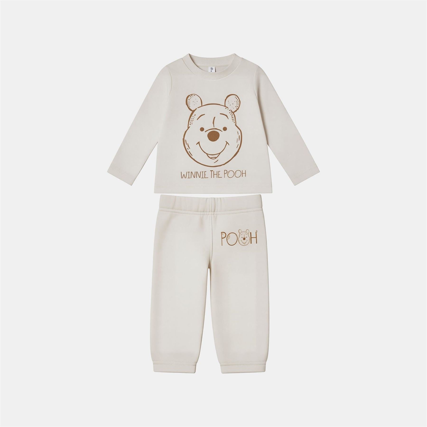 Character Winnie The Pooh Graphic Crew Neck Long Sleeve Top and Pant Set