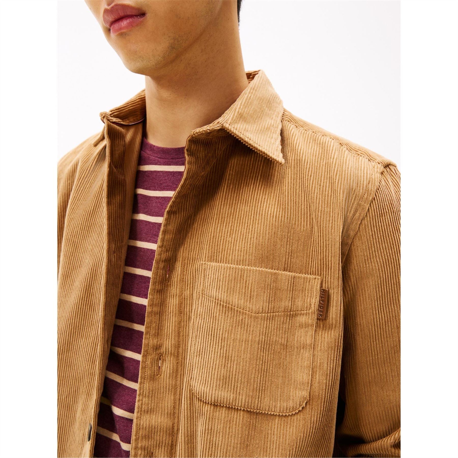 Tommy Hilfiger Solid Patterned Chest Pocket Overshirt