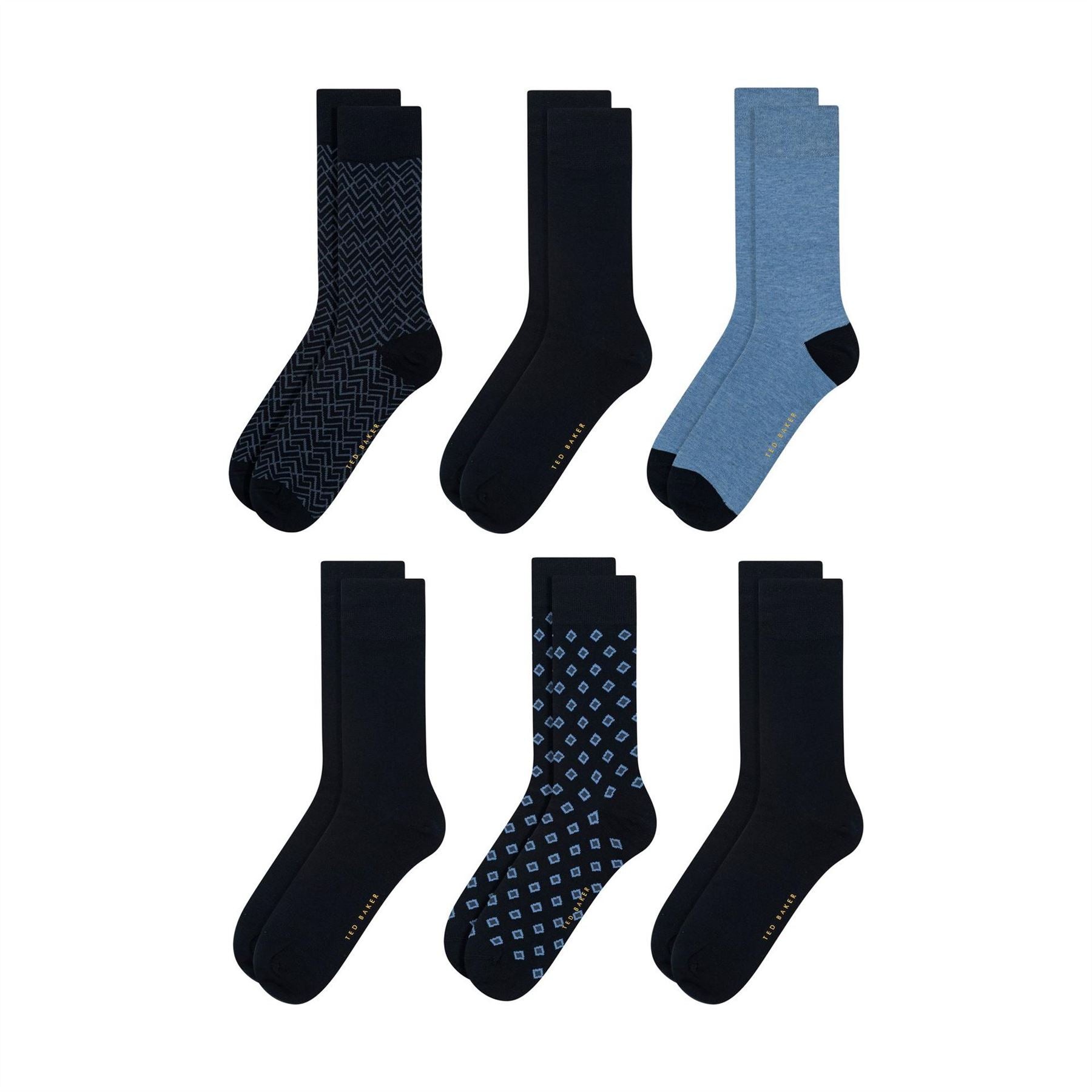 Ted Baker 6 Pack Formal Crew Long Socks
