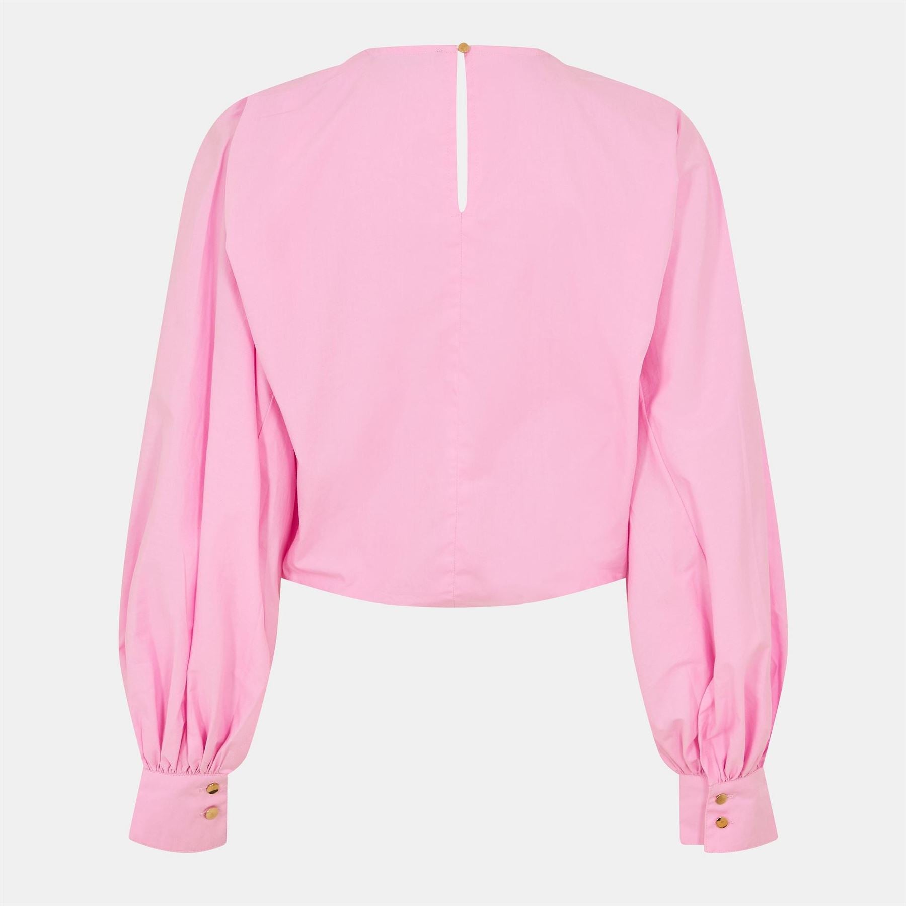 French Connection Relaxed Fit Keyhole Neck Long Sleeve Blouse