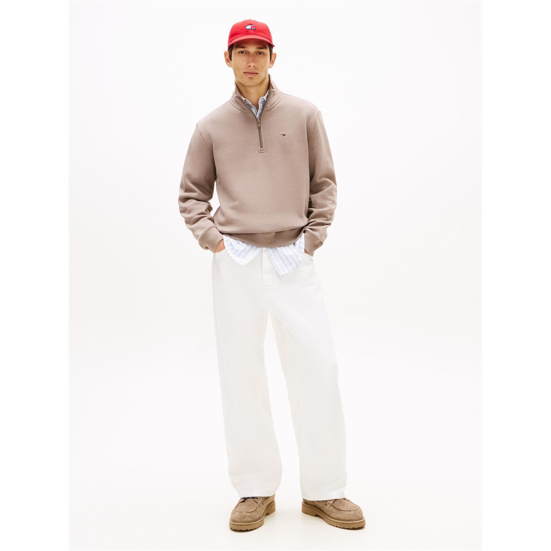 Tommy Jeans Flag Fleece Quarter Zip Jumper