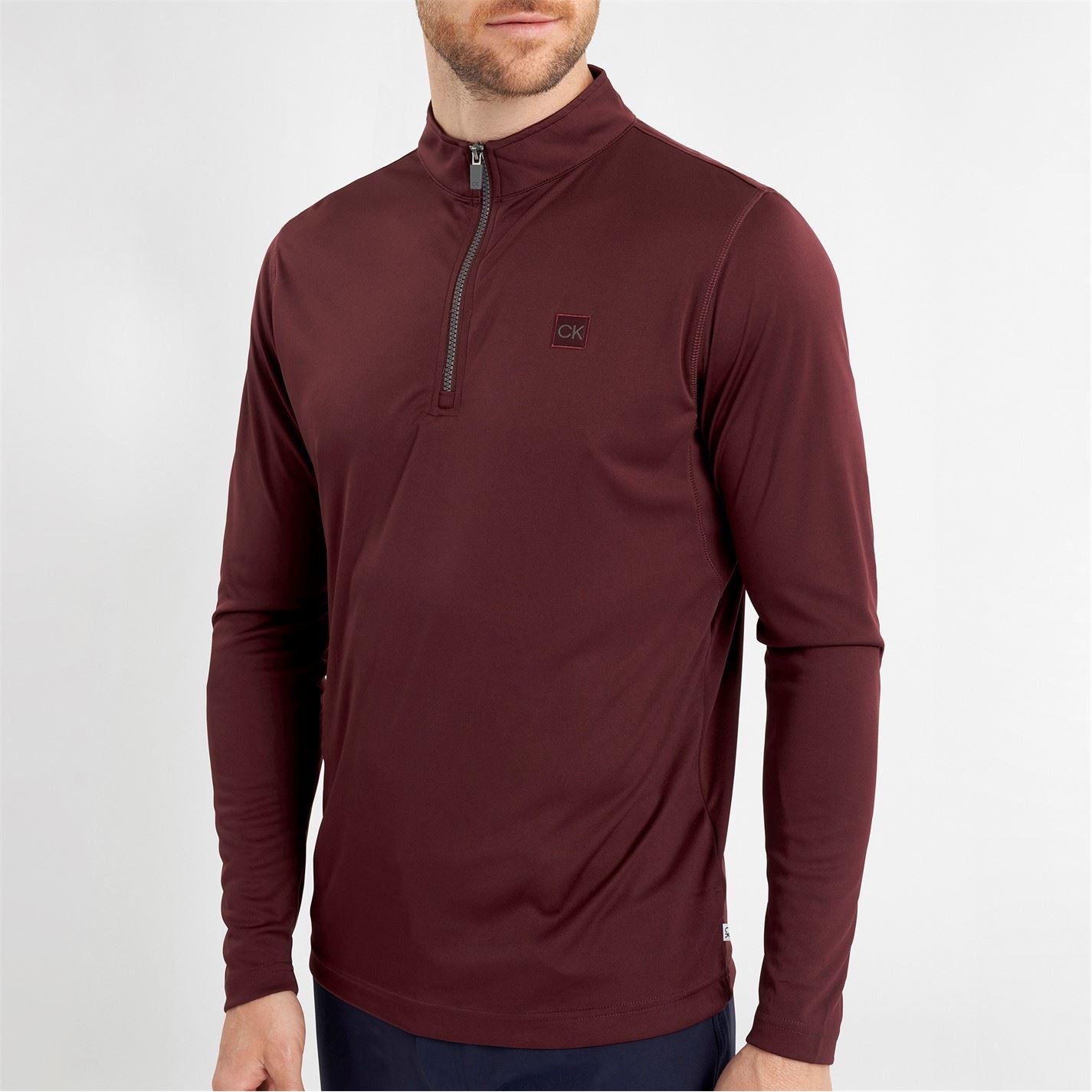 Calvin Klein Golf Regular Fit Zip Neck Long Sleeve Sweatshirt