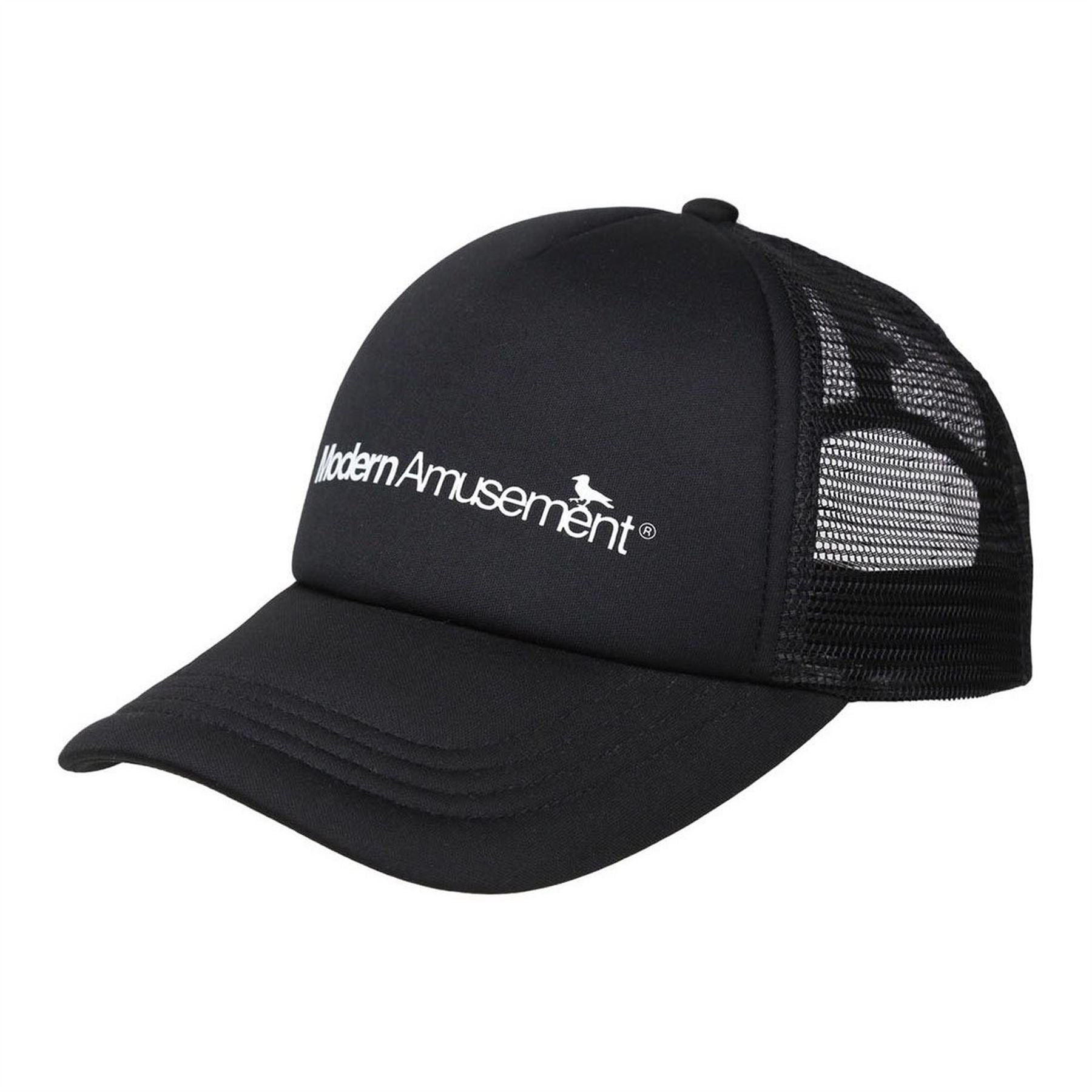 Modern Amusement Fountain Logo Curved Brim Trucker Cap