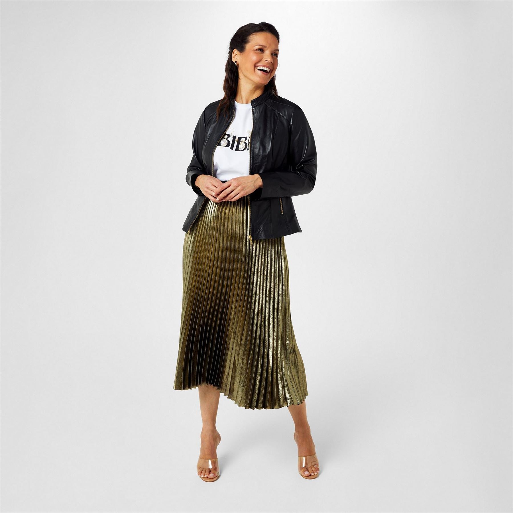 Biba Neru Collar Leather Jacket