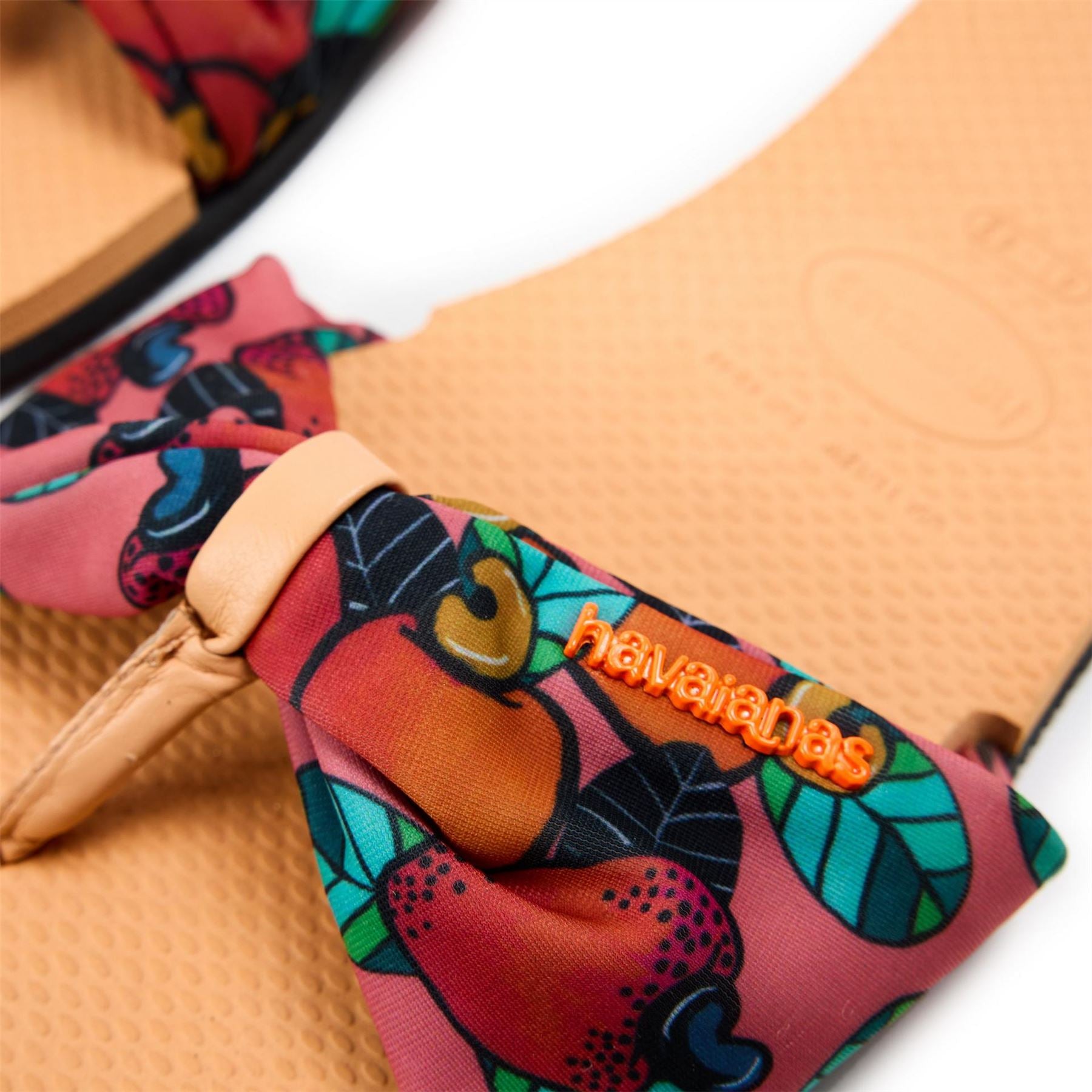 Havaianas Floral Patterned Open Toe Slide Sandals