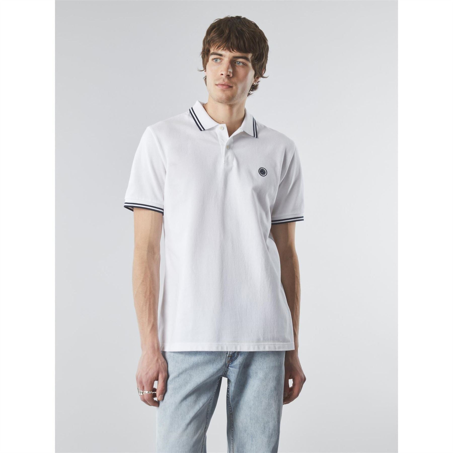 Pretty Green Collared Neck Short Sleeve Polo Shirt