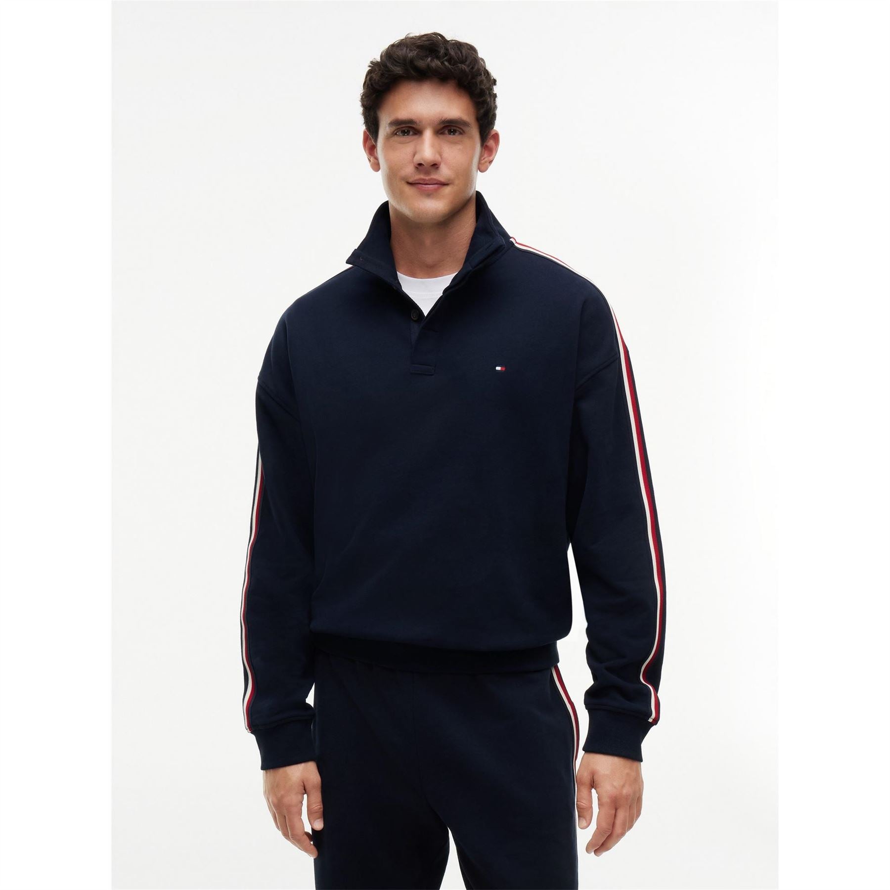 Tommy Hilfiger Global Stripe Half Button Top