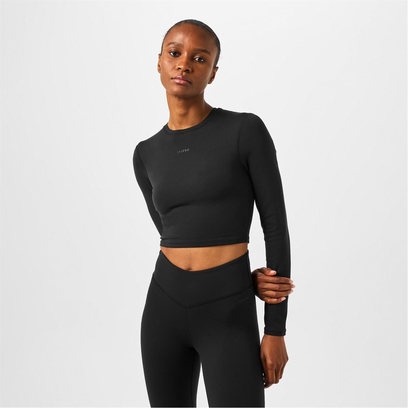 USA Pro Womens Pro Long Sleeve Crop Top