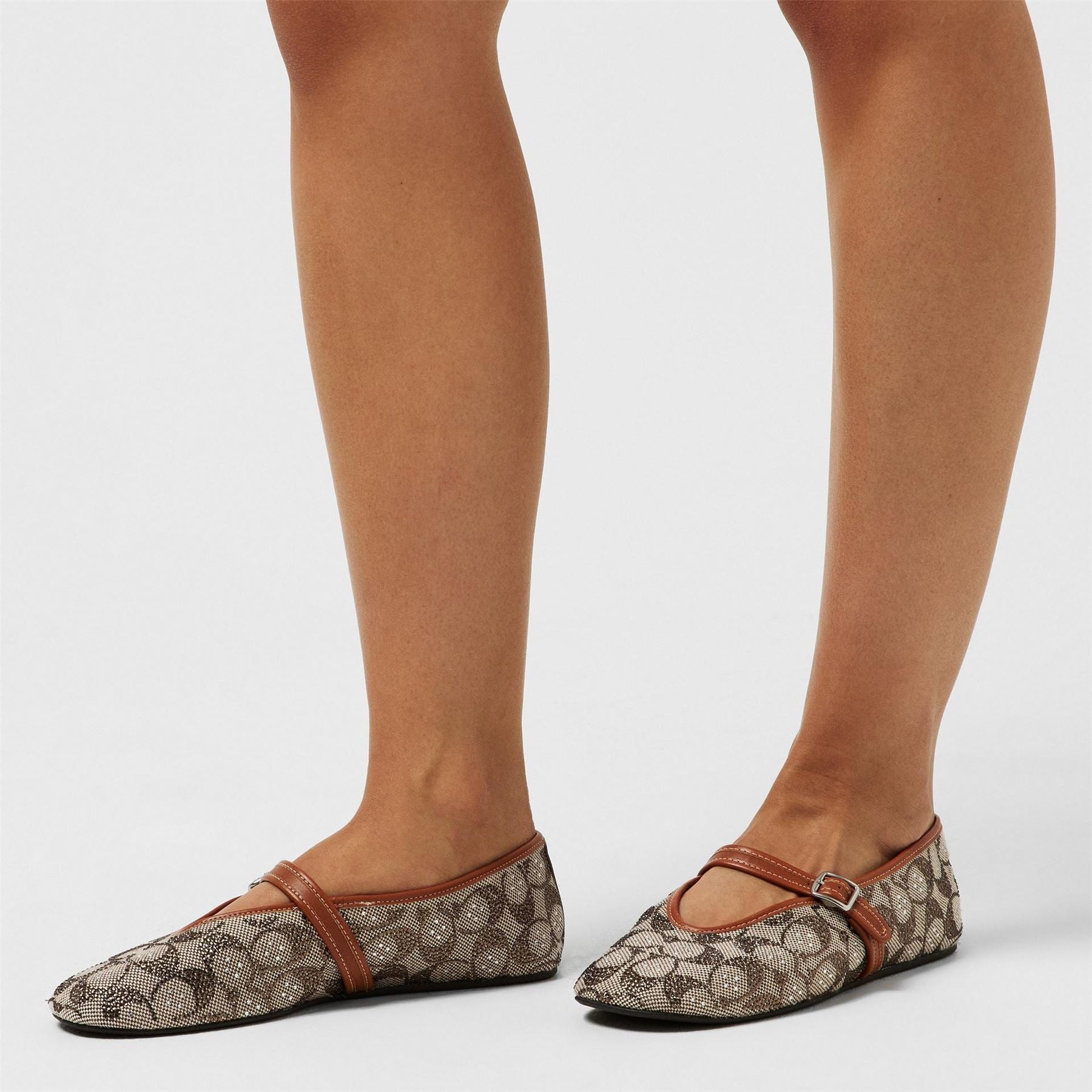 Coach Sculpt LD61 All Over Logo Mary Janes Flats