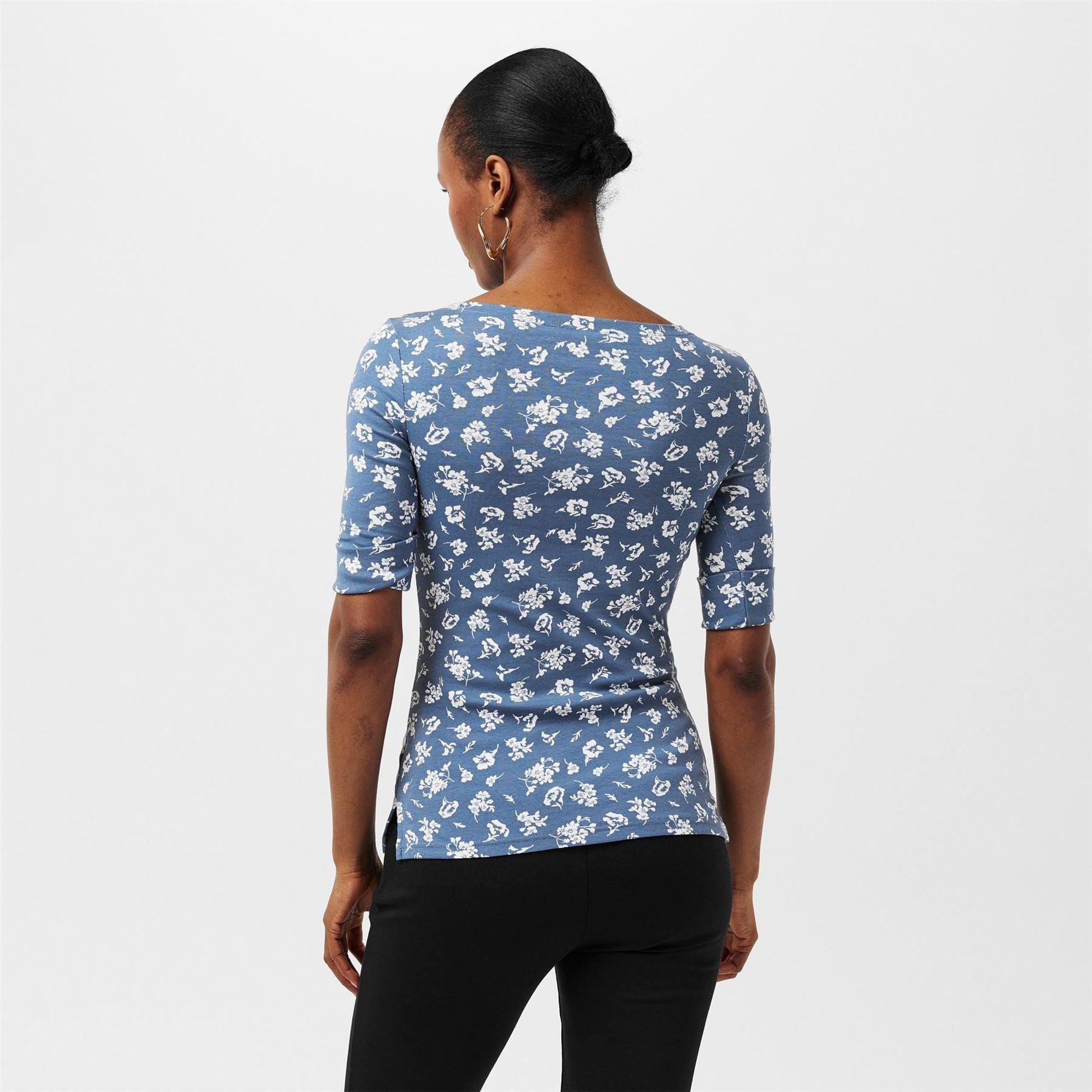 Lauren by Ralph Lauren Judy Slim Fit Three Quarter Sleeve T-Shirt