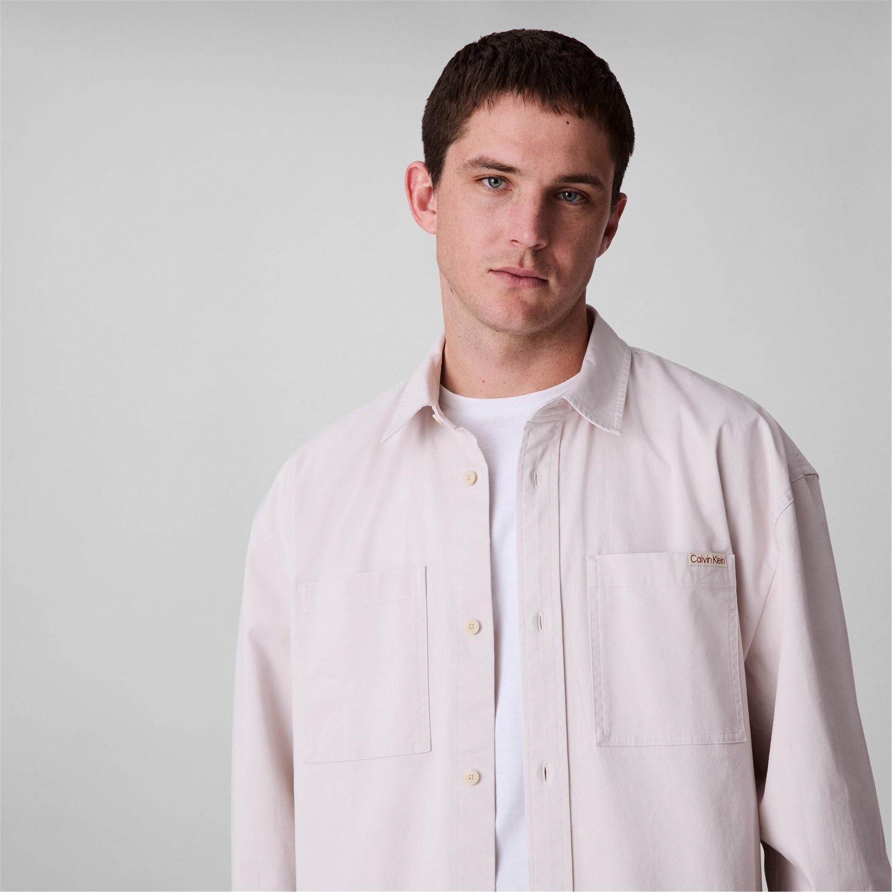 Calvin Klein Jeans Relaxed Chambray Cotton Long Sleeve Oversized Fit Overshirt