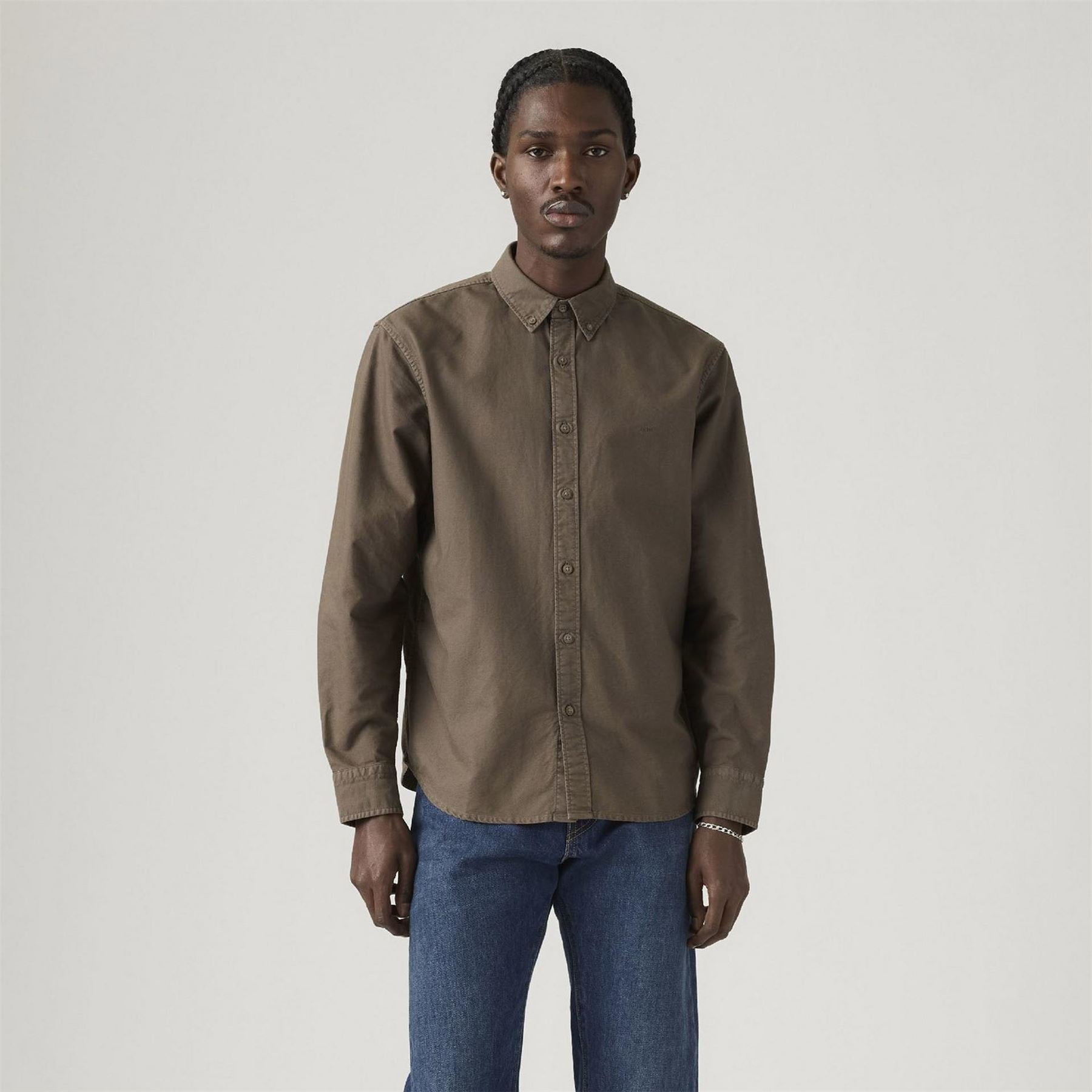 Levis Plain Long Sleeve Button Down Shirt