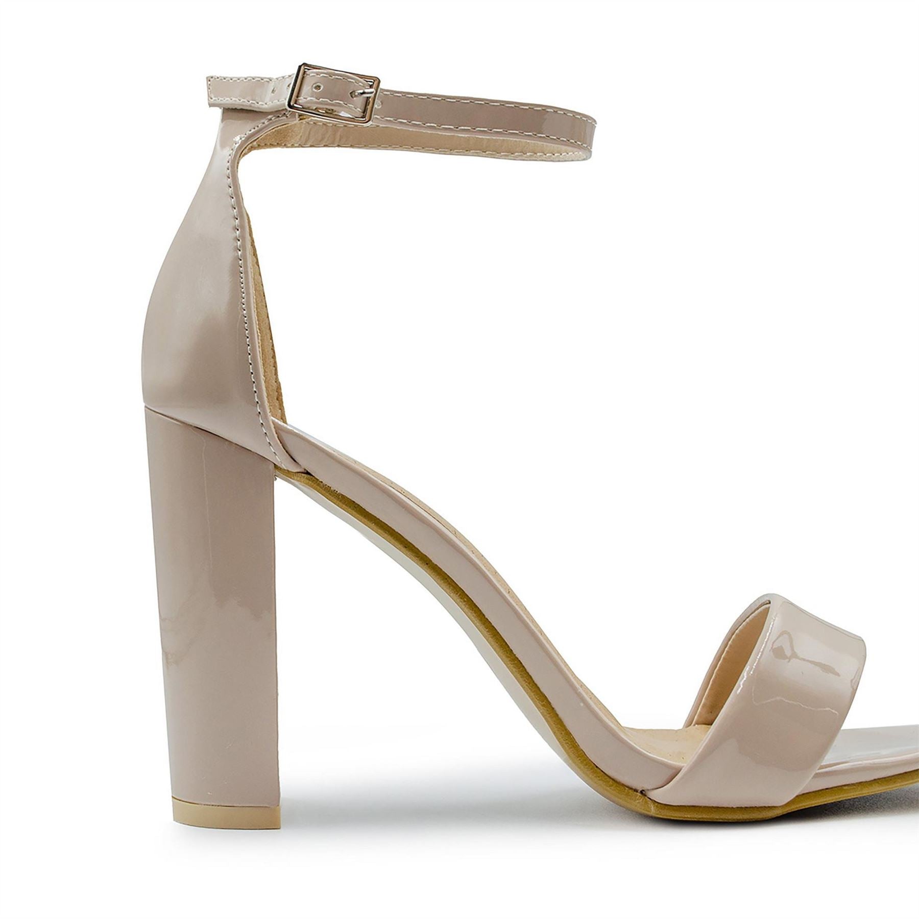 Wheres That From Black Strap Block Heel Court Shoes