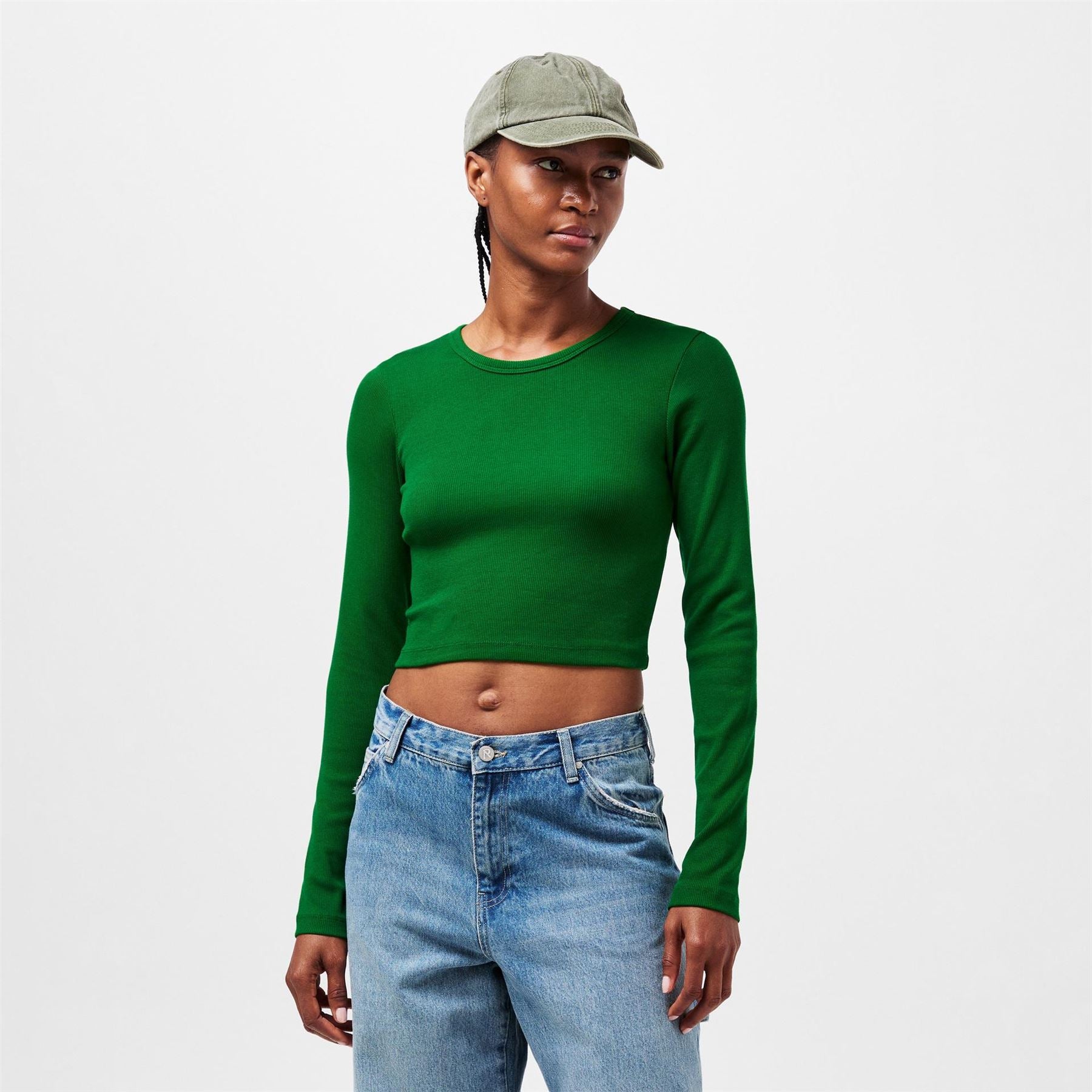 JJXX Feline Slim Fit Cropped Long Sleeve T-Shirt