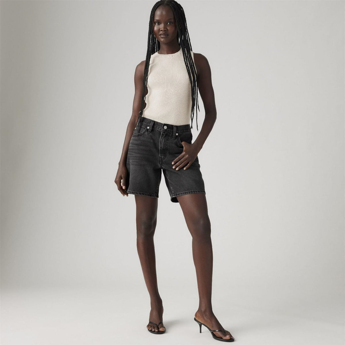 Levis 94 Baggy Fit Medium Wash Denim Shorts