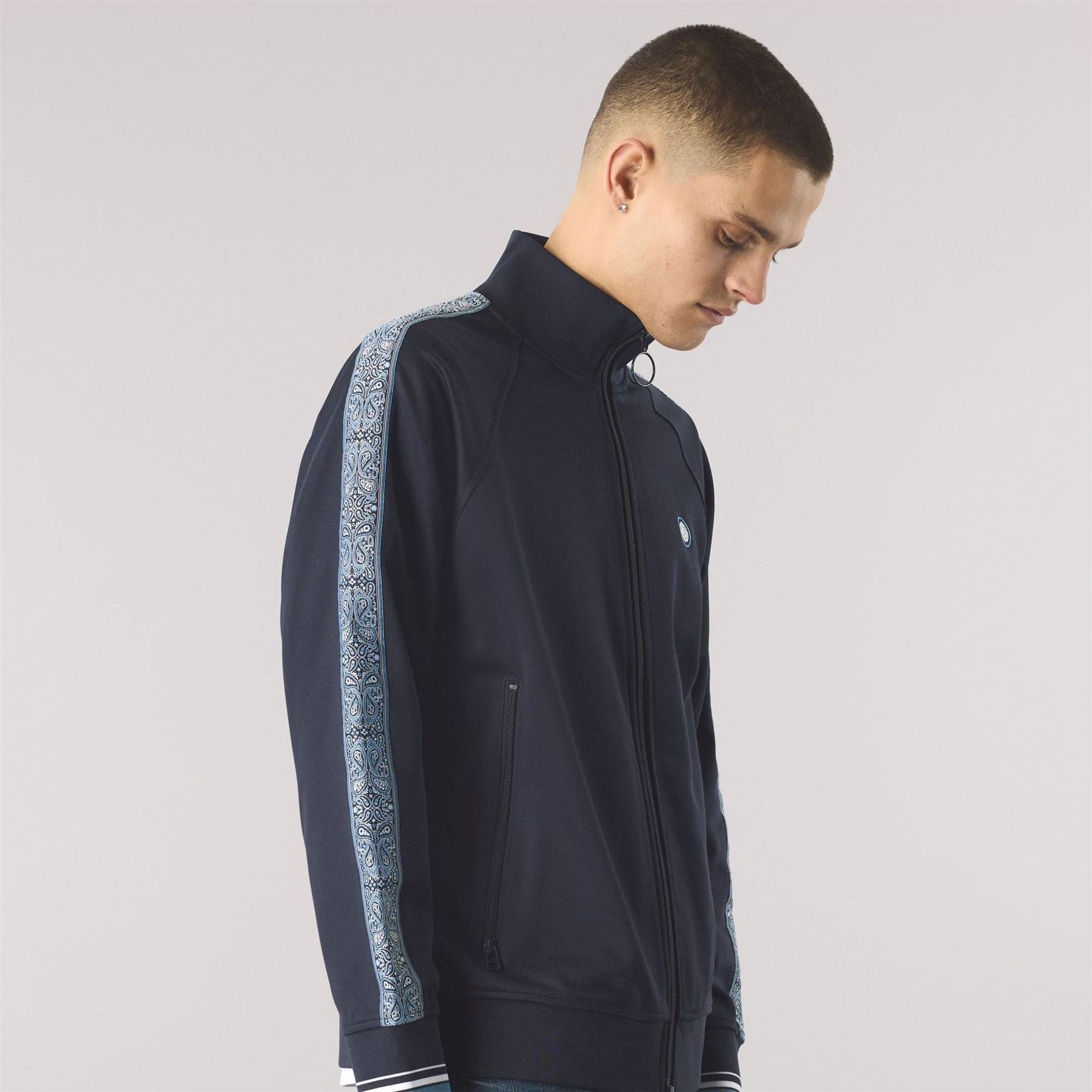 Pretty Green Mock Neck Regular Fit Athletic Top