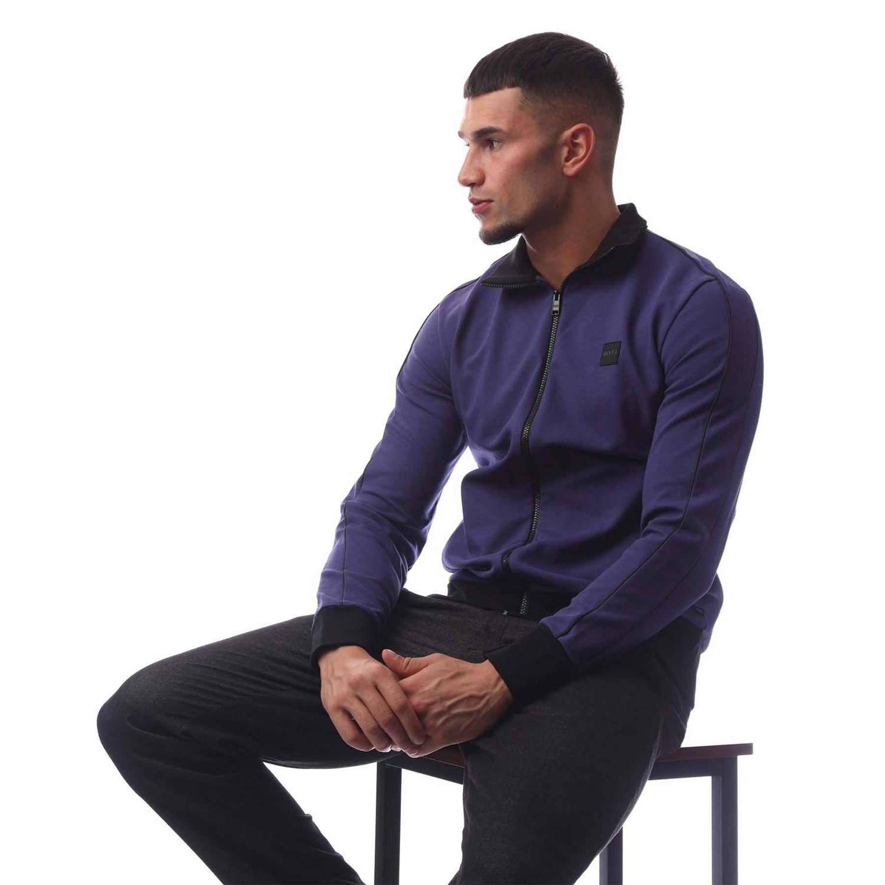 Boss Sommers Regular Fit Funnel Neck Long Sleeve Athletic Top