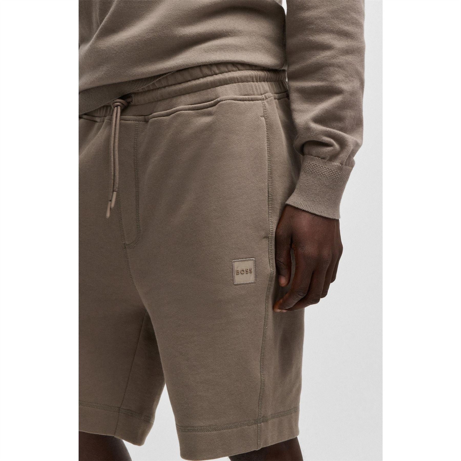 Boss Orange Mid Length Elasticated Drawstring Fleece Shorts