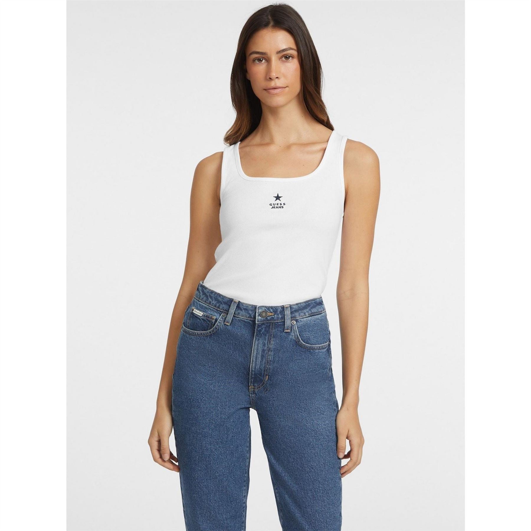 Guess Star Square Neck Slim Fit Tank