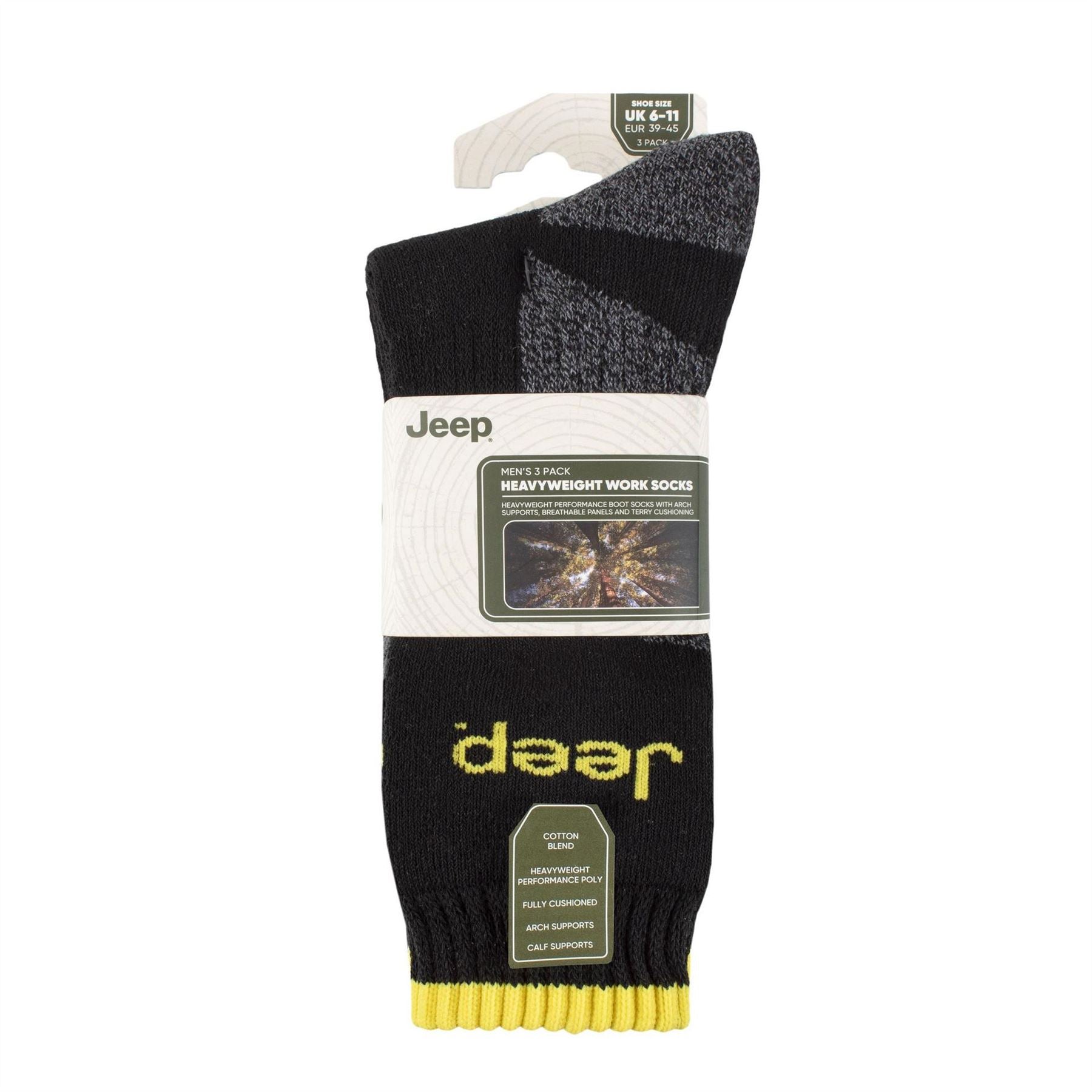 Jeep Mens Pack Work Boot Socks
