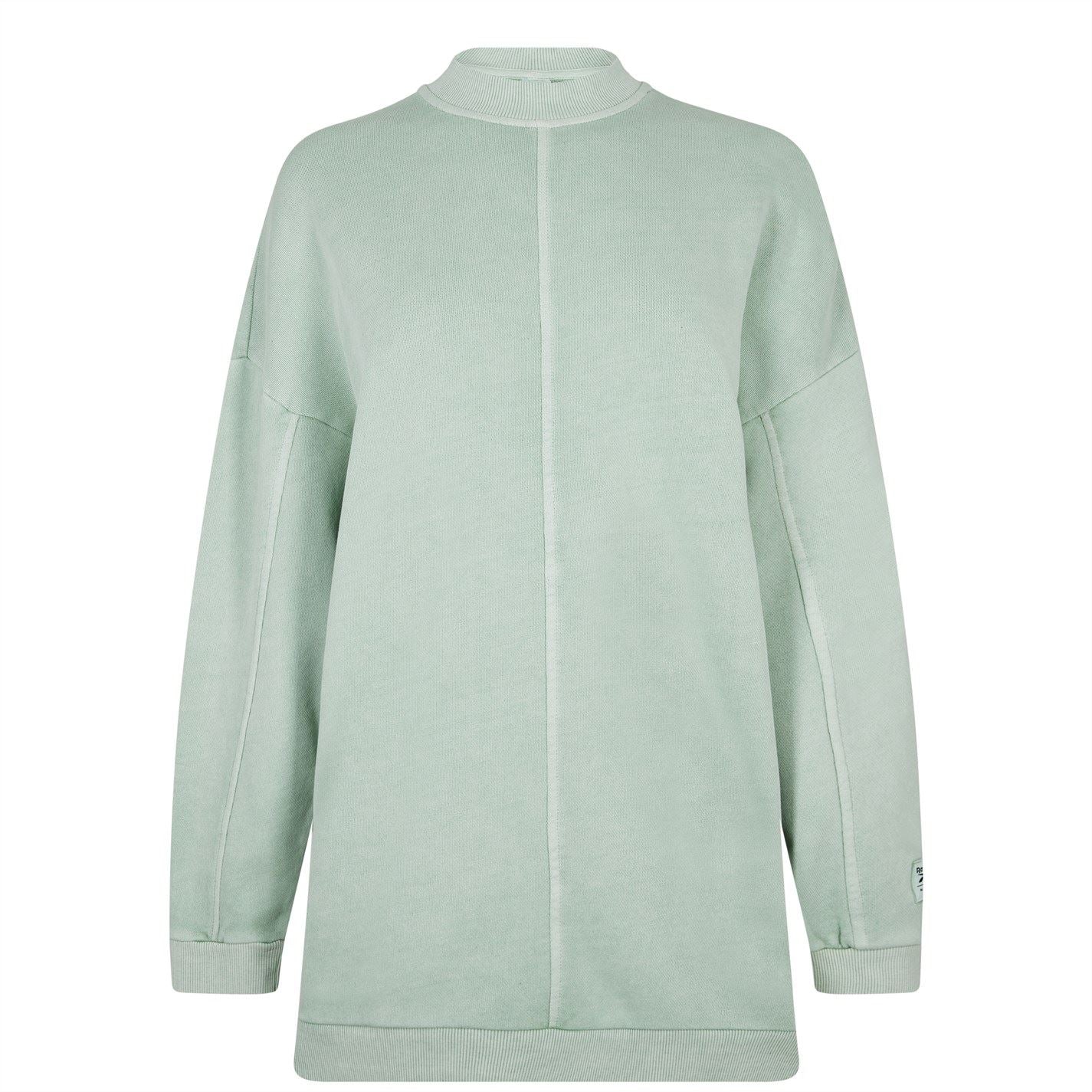 Reebok Mock Neck Oversize Fit Long Sleeve Sweatshirt