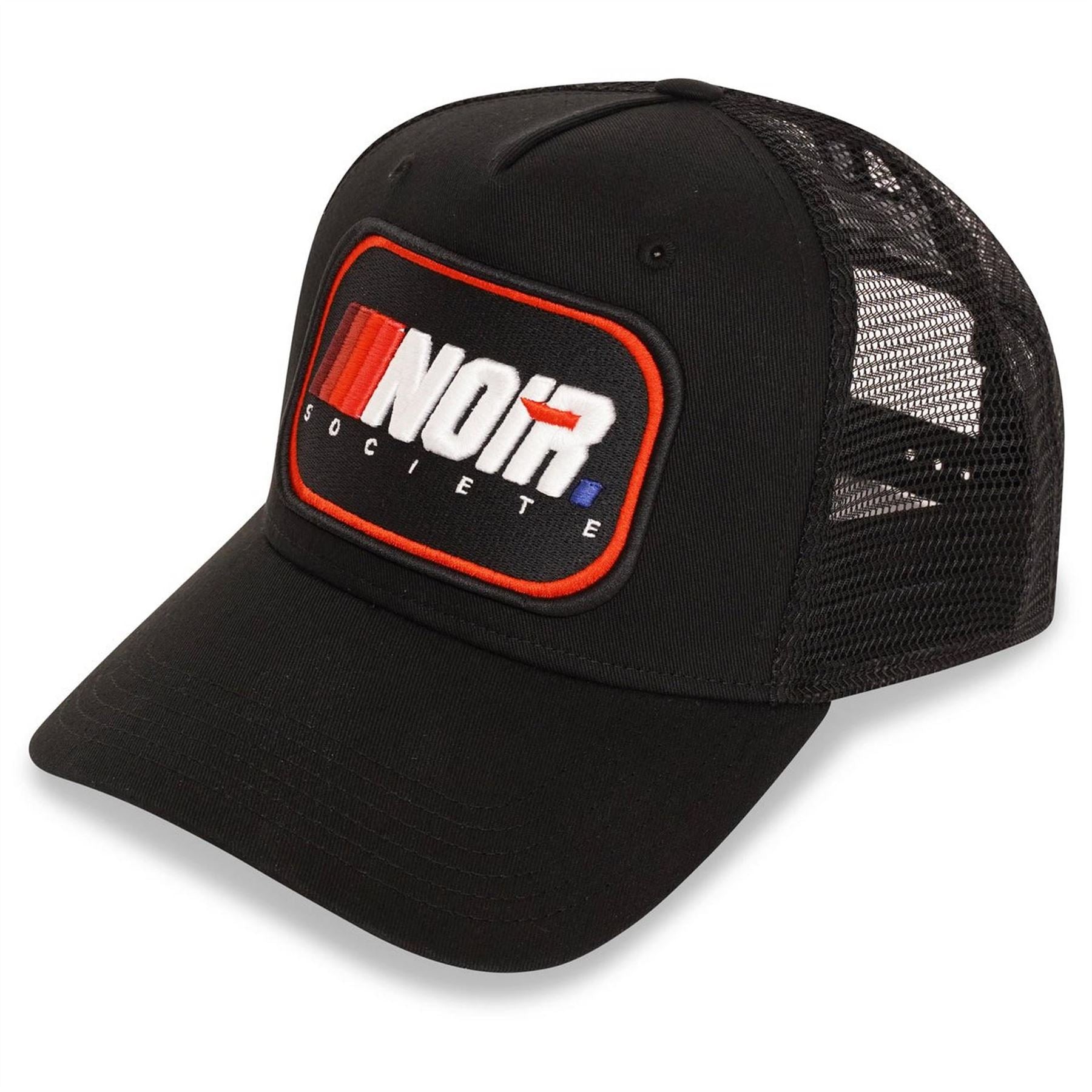 Societe Noir Logo Mesh Pre Curved Brim Trucker Cap